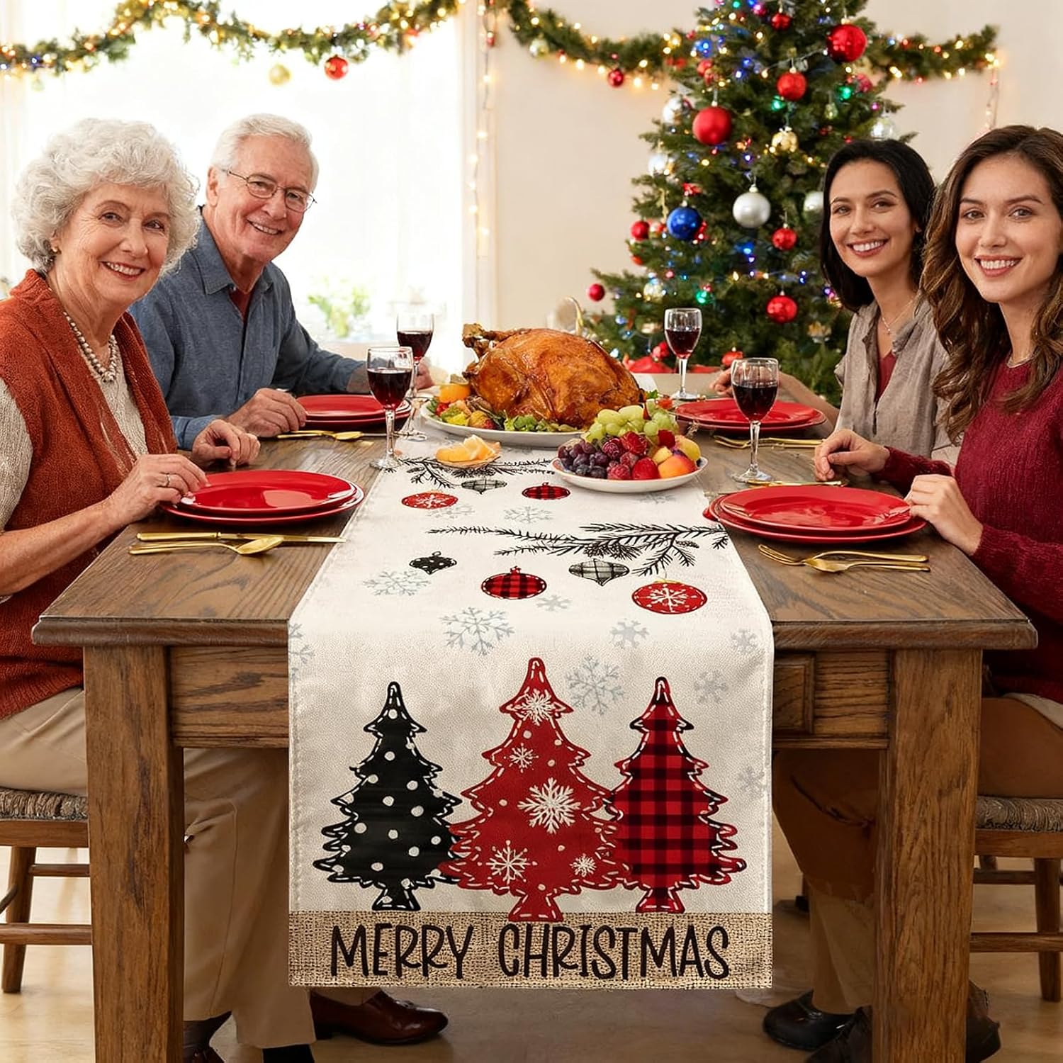 Thumbnail 5 de TAIANJI Christmas Table Runner 180x33cm