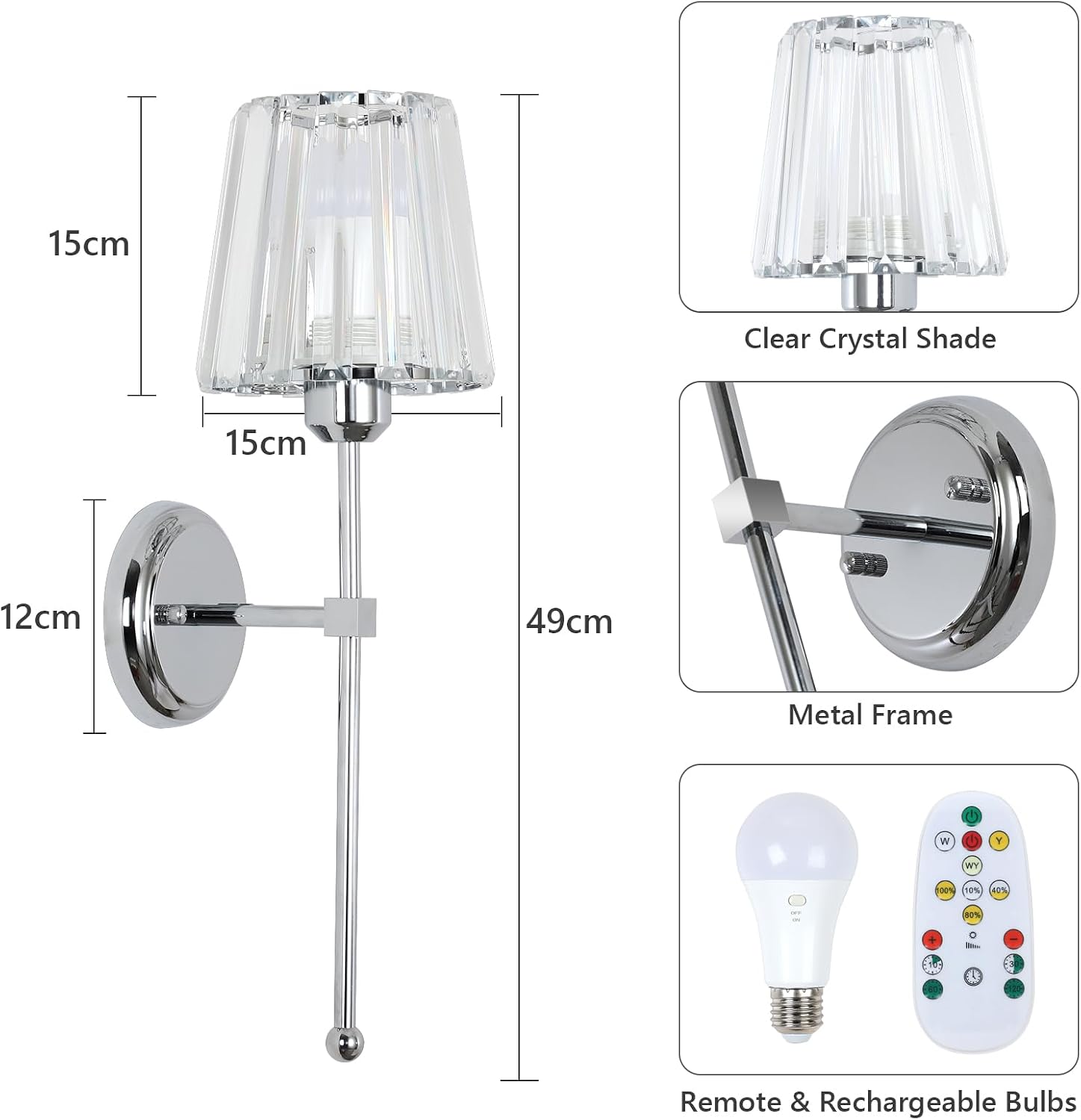 Thumbnail 4 de Stepeak Battery Operated Wall Lights Set 2