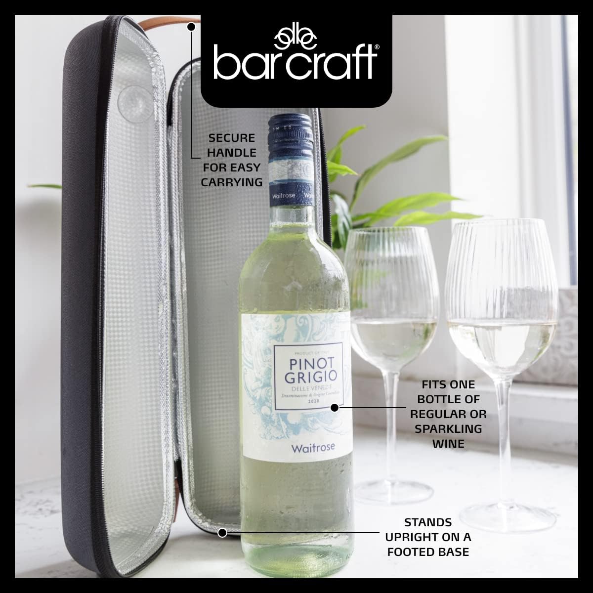 Thumbnail 1 de BarCraft Portabottiglie da Vino, Manica – Portabottiglie elegante e pratico