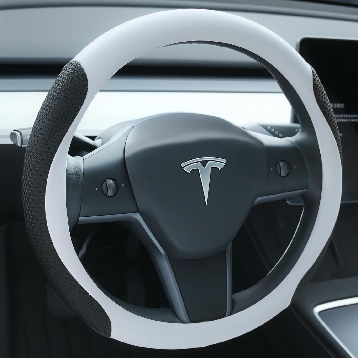 Imagen de Uxcer Tesla Model 3/Y Leather Steering Wheel Cover en OfertitasTOP
