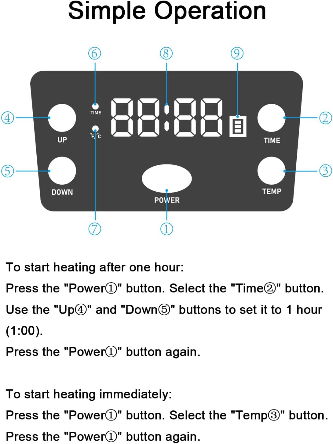 Thumbnail 1 de Battery-Powered Heated Lunch Box (1.6L) with Automatic Heating, 16,000mAh, Cordless Food Warmer for Adults