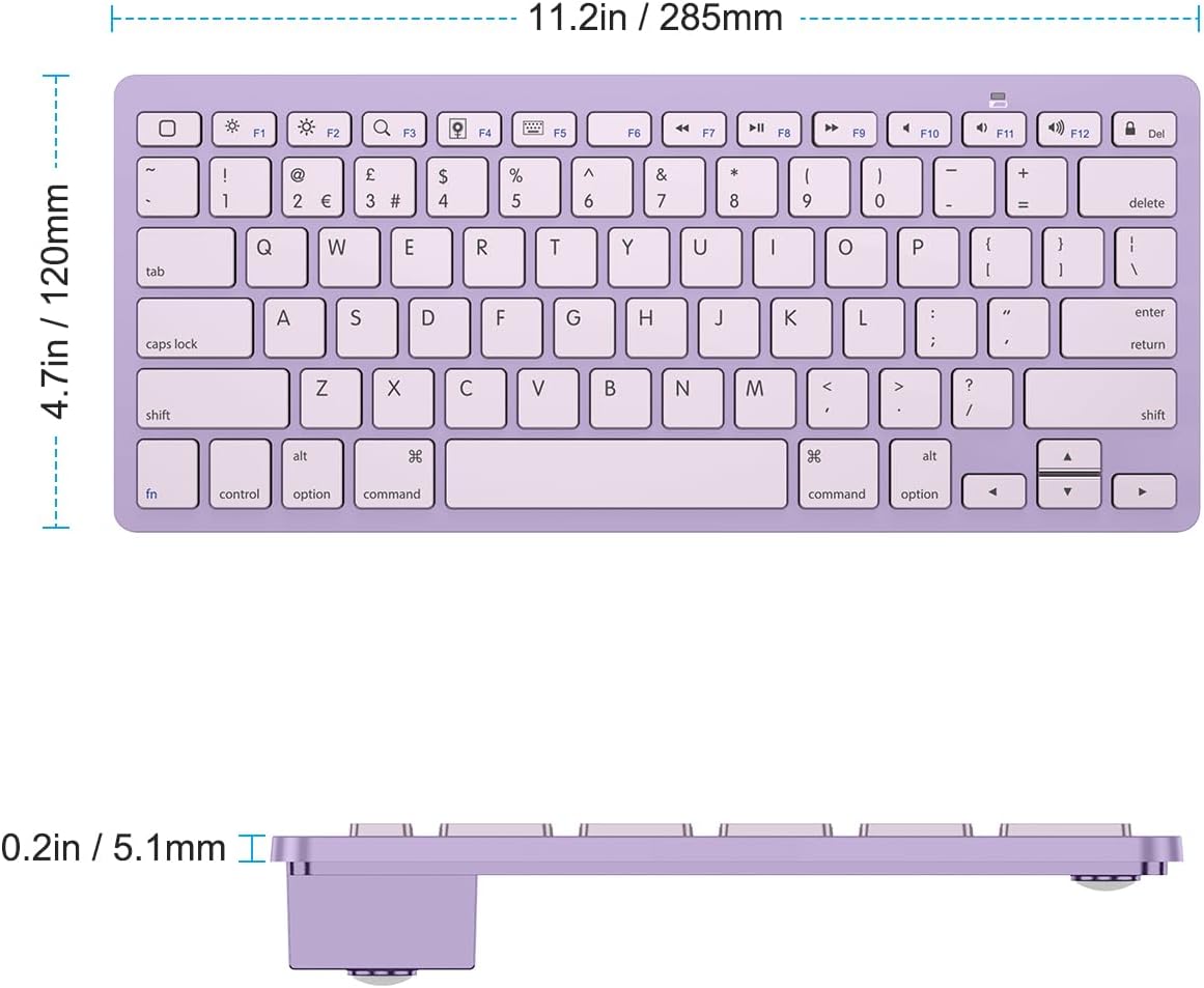 Thumbnail 6 de OMOTON Bluetooth Wireless Keyboard for iOS (UK QWERTY) – Purple