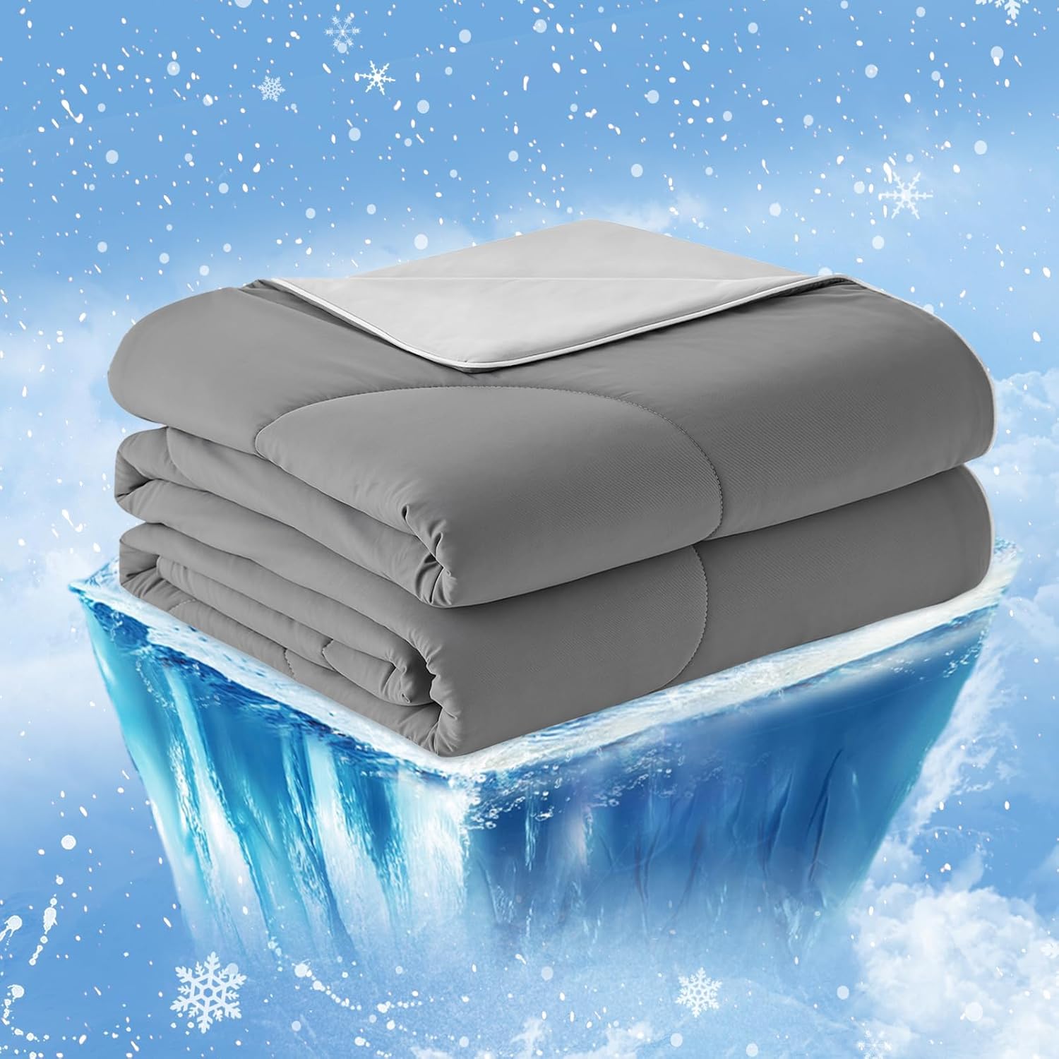 Thumbnail 3 de Cozy Bliss Cooling Comforter – King XL Size (Dark Light Gray)