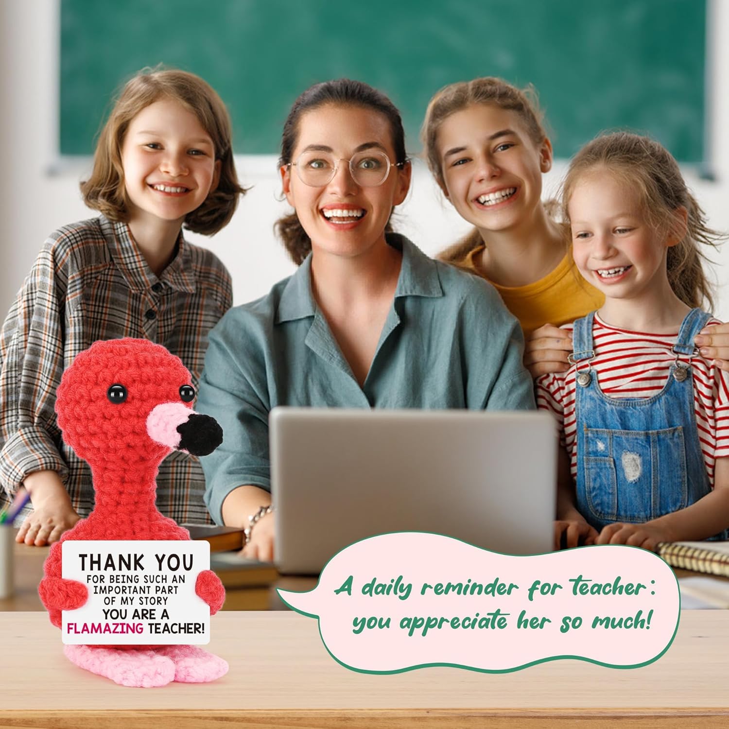 Thumbnail 5 de ALUNME Crochet Positive Flamingo Teacher Gift