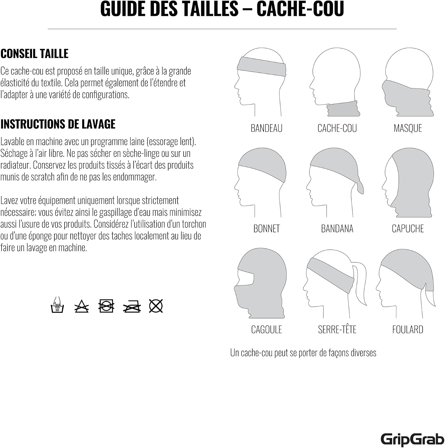 Detalle 2 de Cache-cou GripGrab Merino multifonction 47 cm