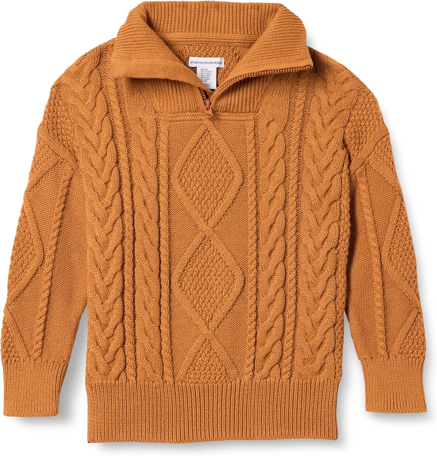 Thumbnail 5 de Amazon Essentials Jungen Zopfstrickpullover mit Viertel-Reißverschluss und lockerer Passform