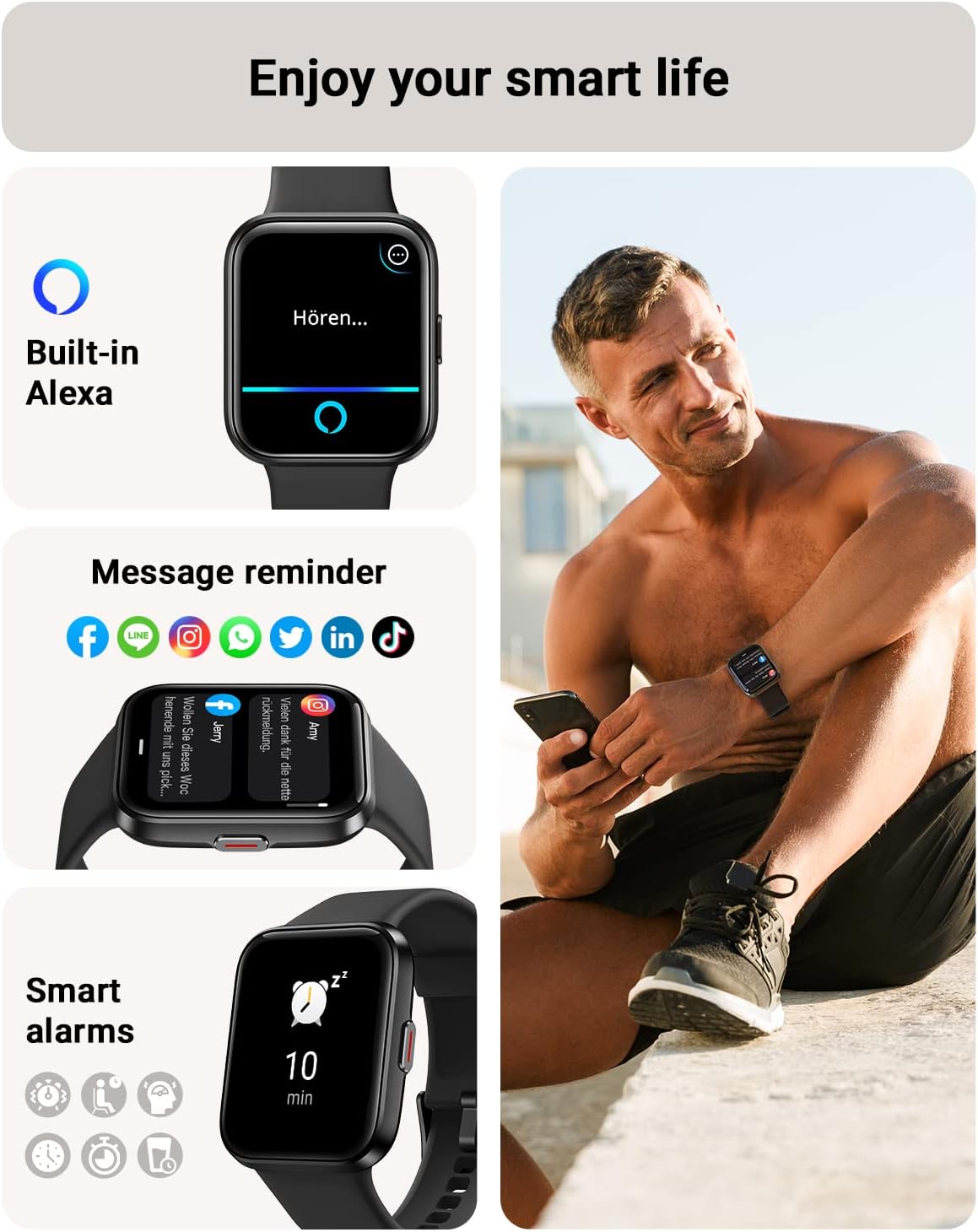 Detalle de Tensky Smart Watch 1.8" Fitness Tracker