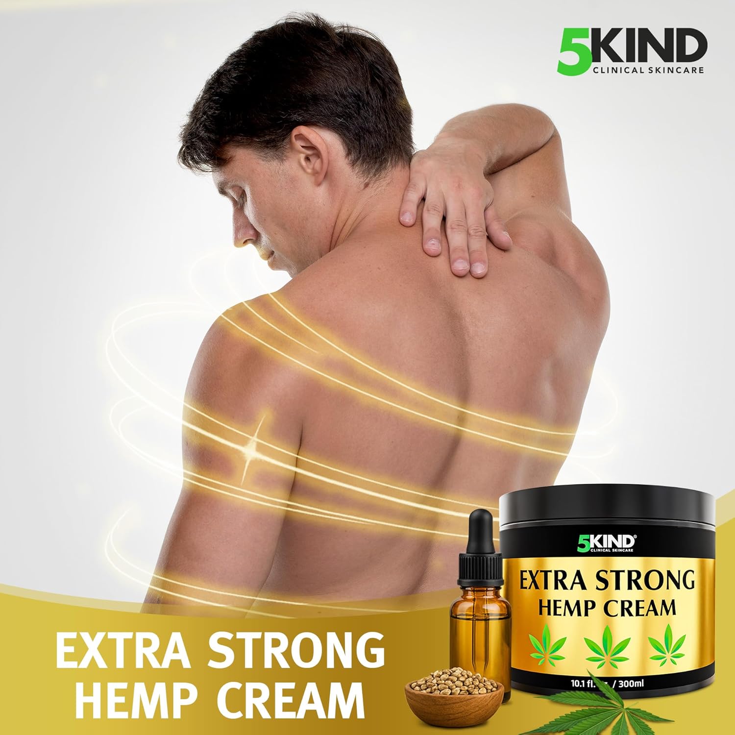 Thumbnail 1 de 5kind Extra Strong Hemp Cream 10.1 fl oz – Maximum Strength Muscle Rub