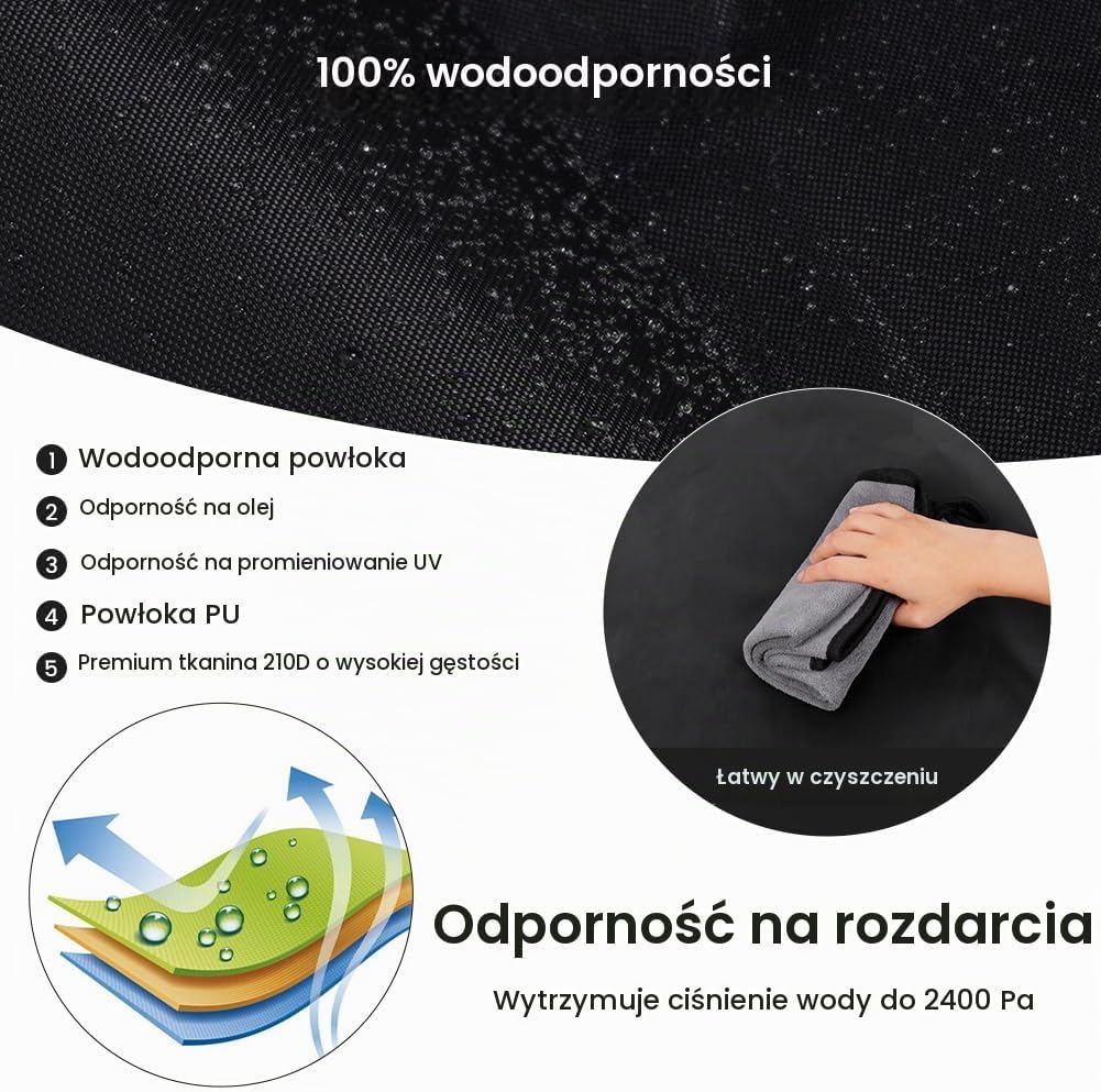 Detalle 2 de AOOWU 5084704 – wodoodporny pokrowiec na leżak Oxford 210D, 200 × 70 × 40/75 cm