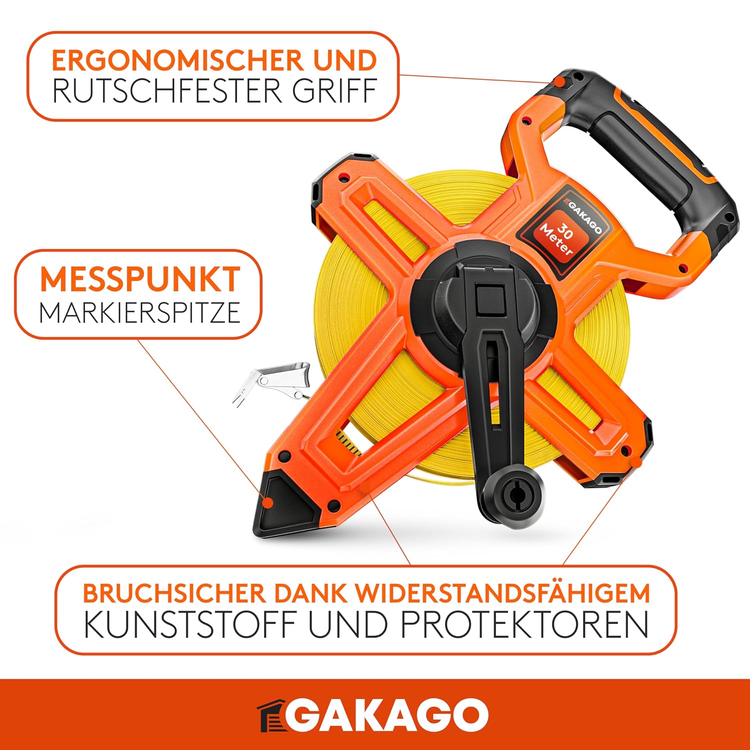 Thumbnail 2 de Gakago Bandmaß 30 m mit 3-fach Übersetzung