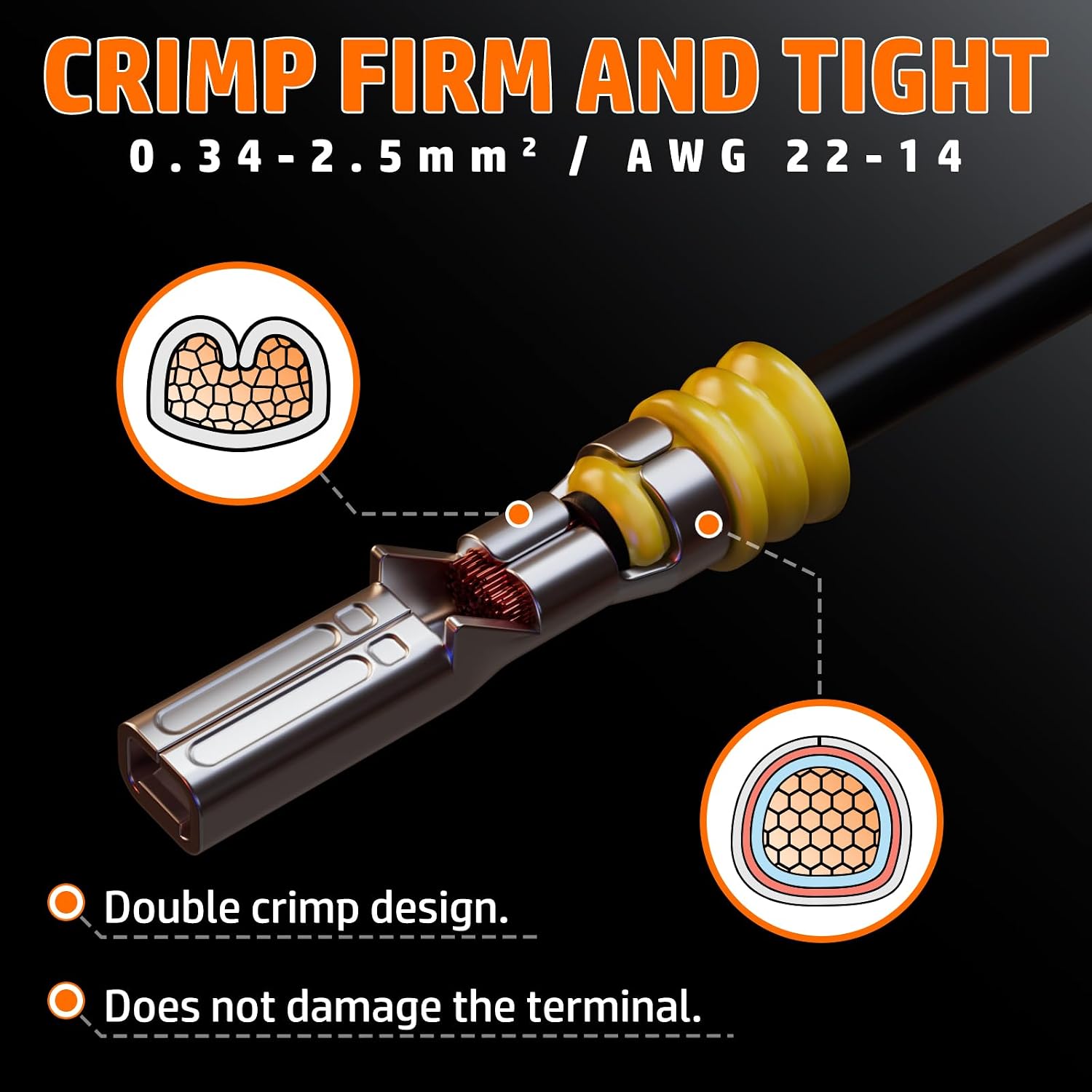 Detalle de PEBA Waterproof Car Electrical Connector Crimping Tool Kit (1–6 pin) for AWG 22–14