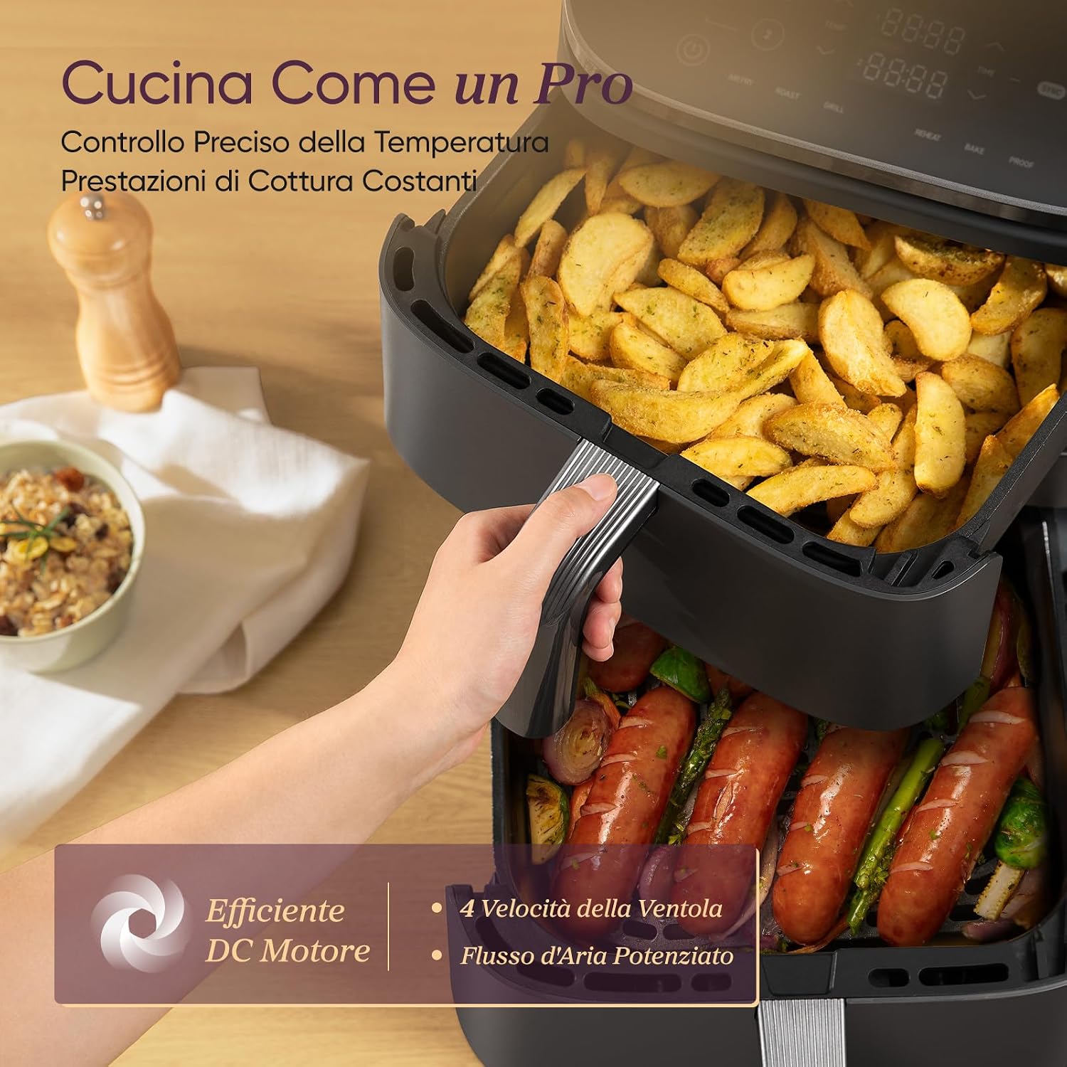 Detalle de COSORI Turbo Tower CAF-DC111 10,8L friggitrice ad aria
