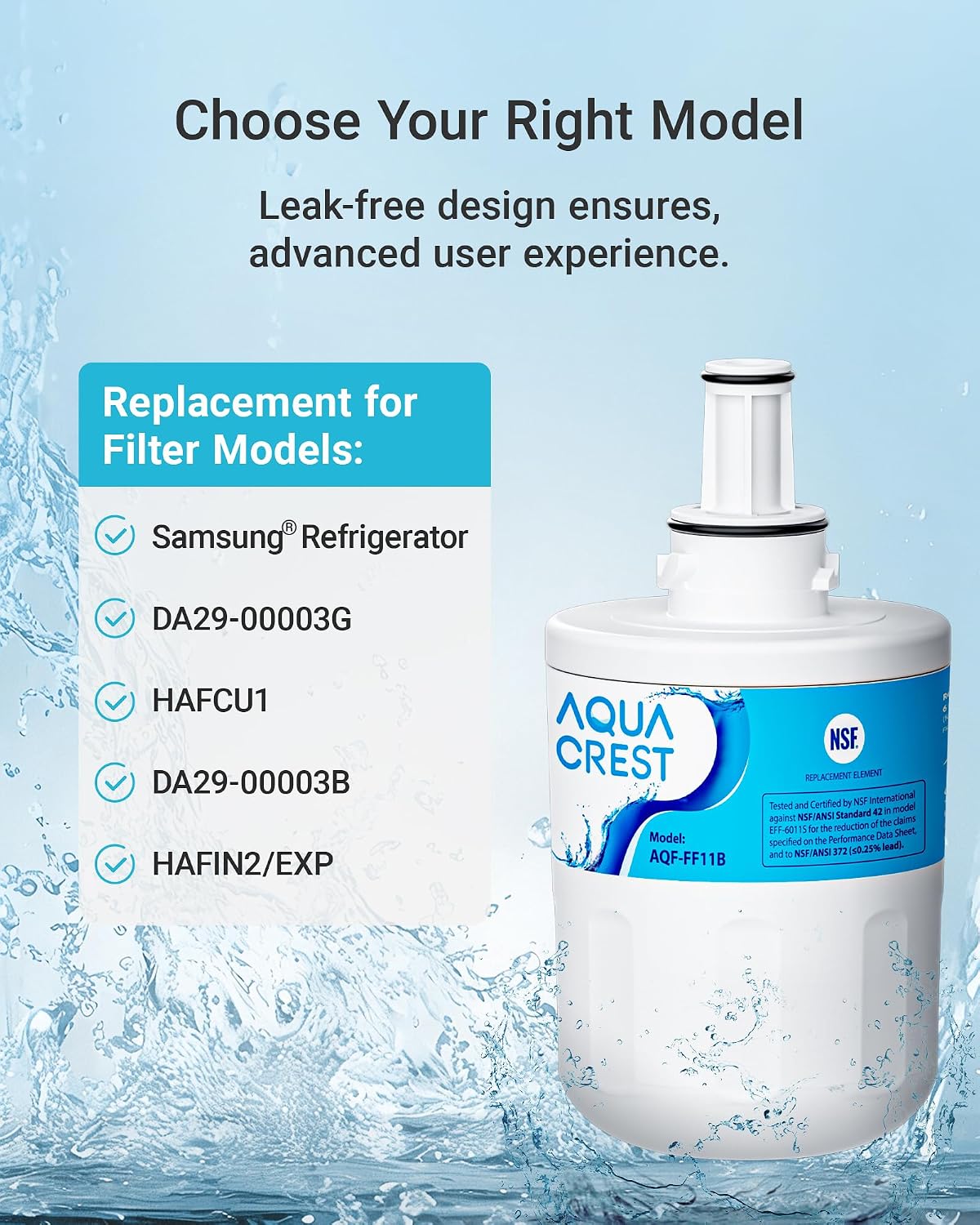 Detalle de AQUA CREST DA29-00003G fridge water filter 3-pack 🚰