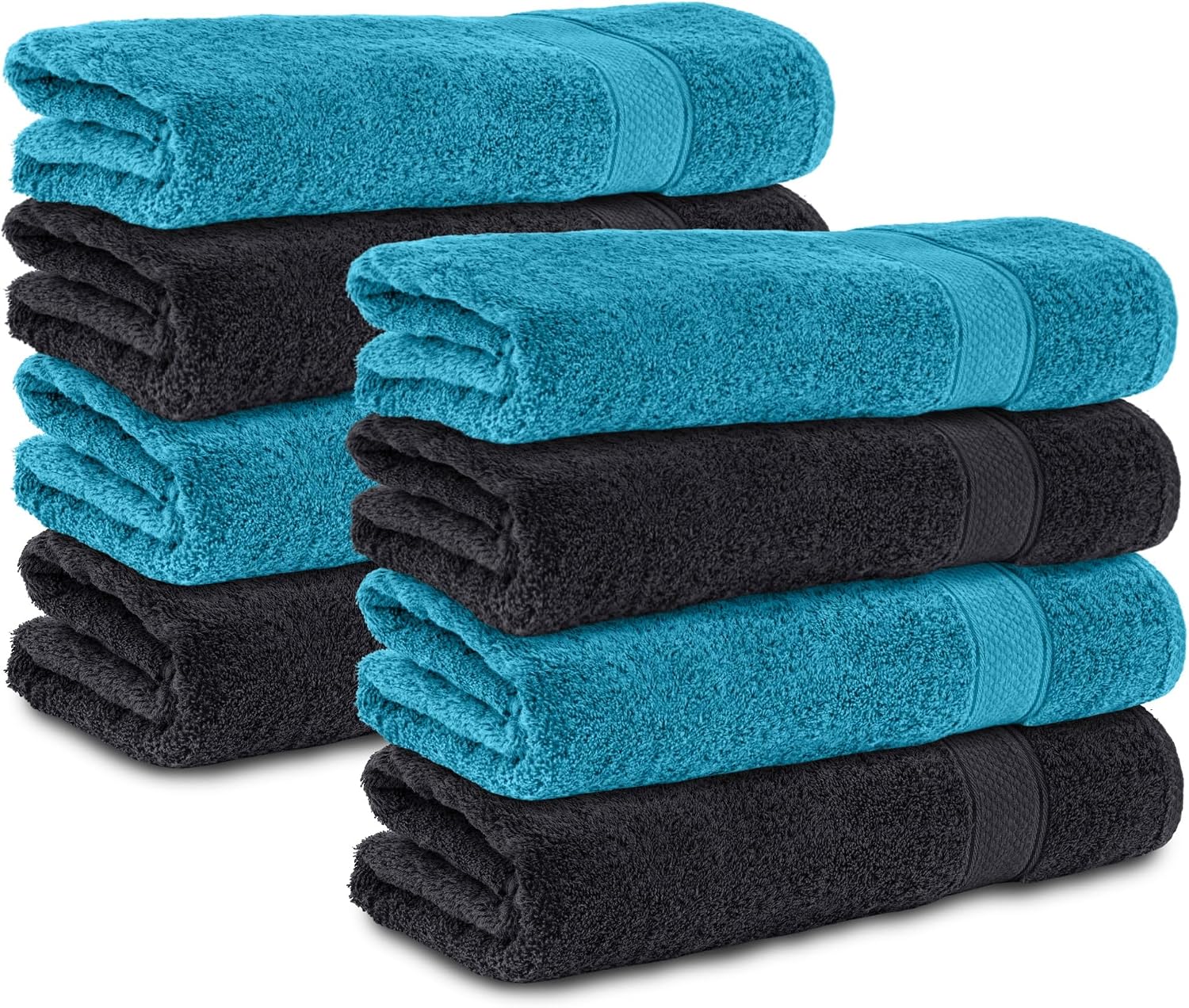 Detalle 2 de Drap de bain Komfortec 100x200 cm en 100% coton gris anthracite