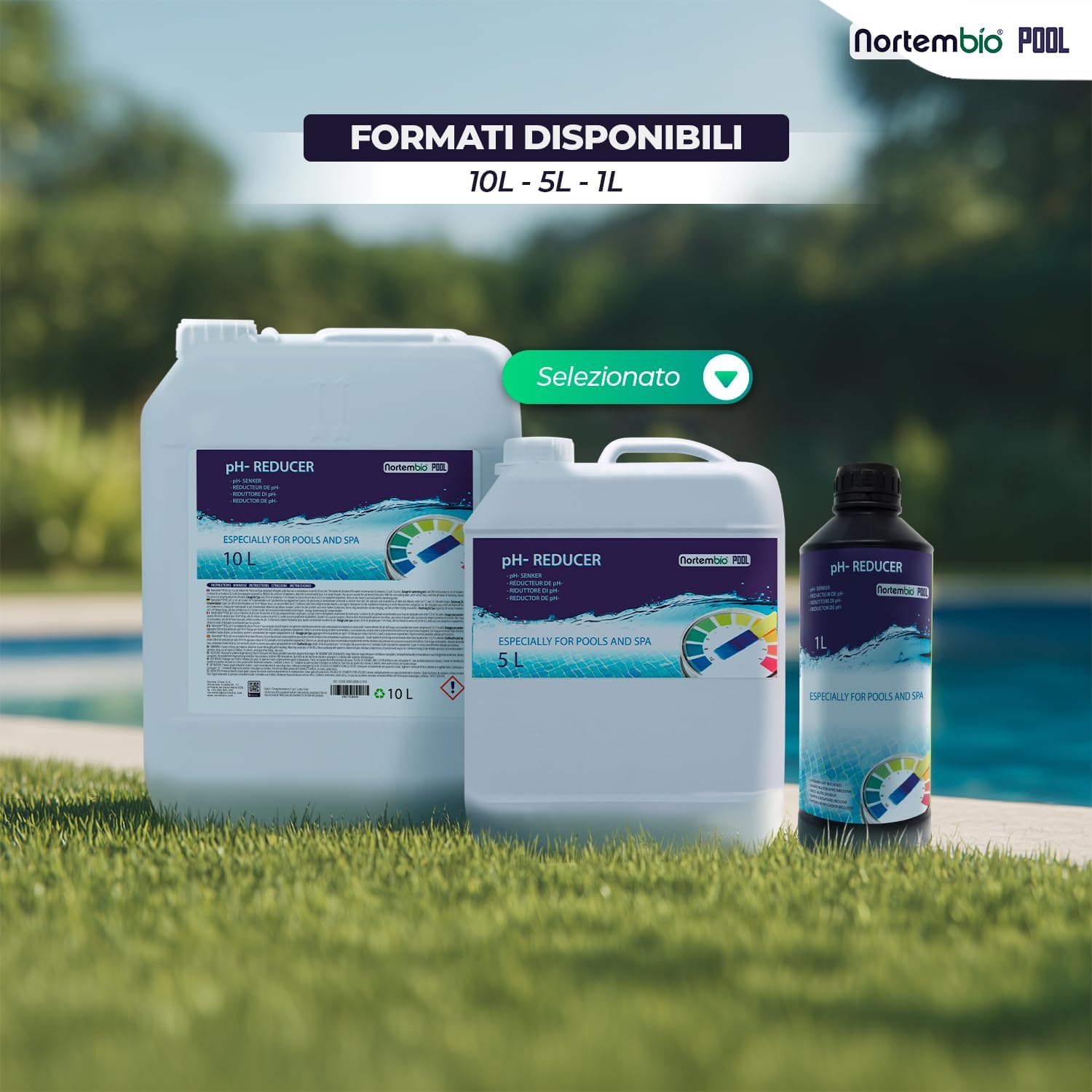 Detalle 2 de Nortembio pH- Minus Liquido: Riduttore di pH per Piscine e Spa (5 L)