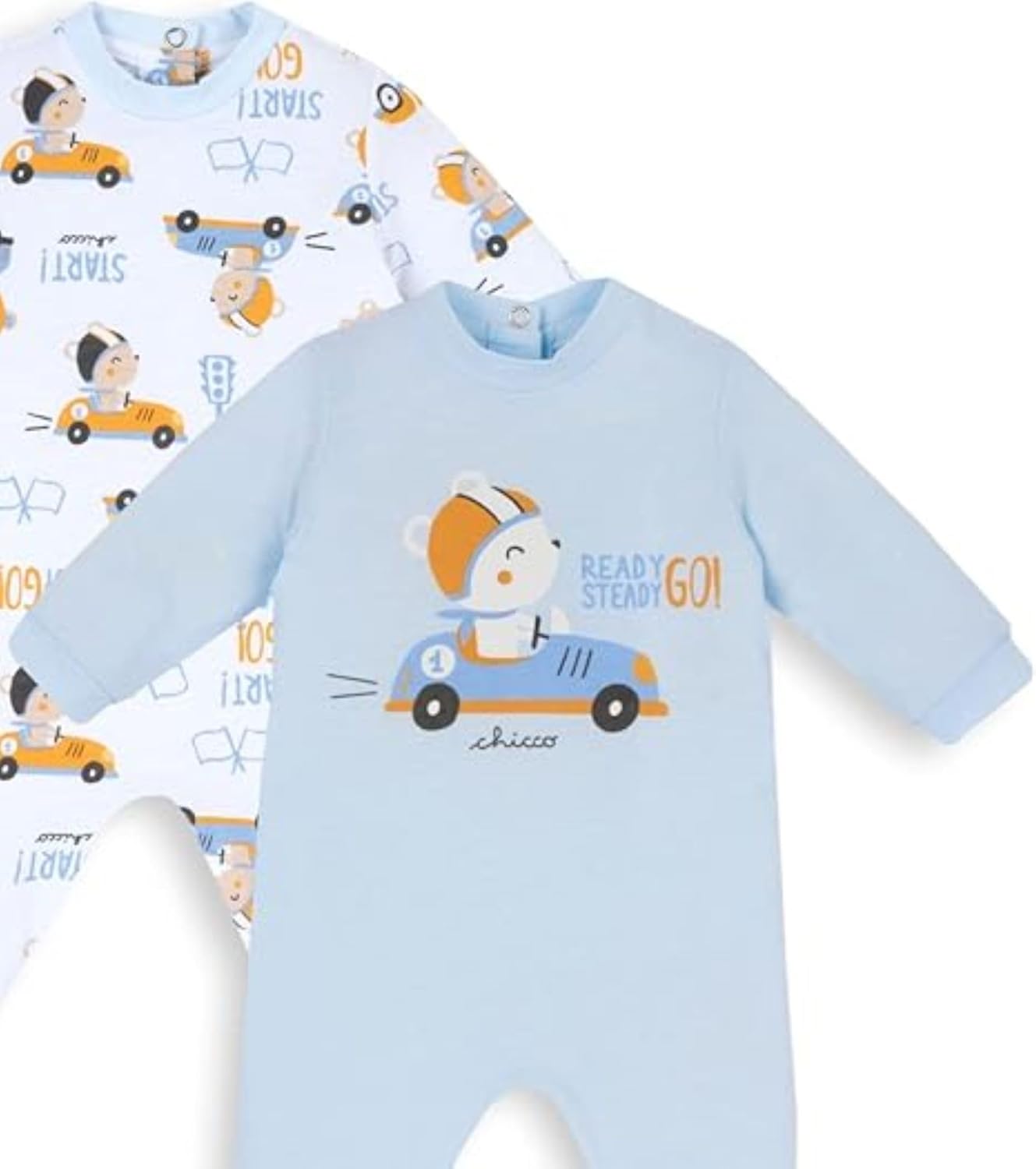 Detalle de Chicco Set Tutine Neonato e Neonata: due tutine morbide in cotone, apertura pratica e design italiano