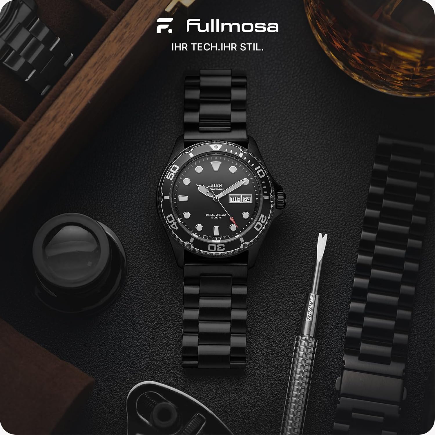 Detalle 2 de Fullmosa Edelstahl-Uhrenarmband 22 mm – Robust, edel und vielseitig kompatibel
