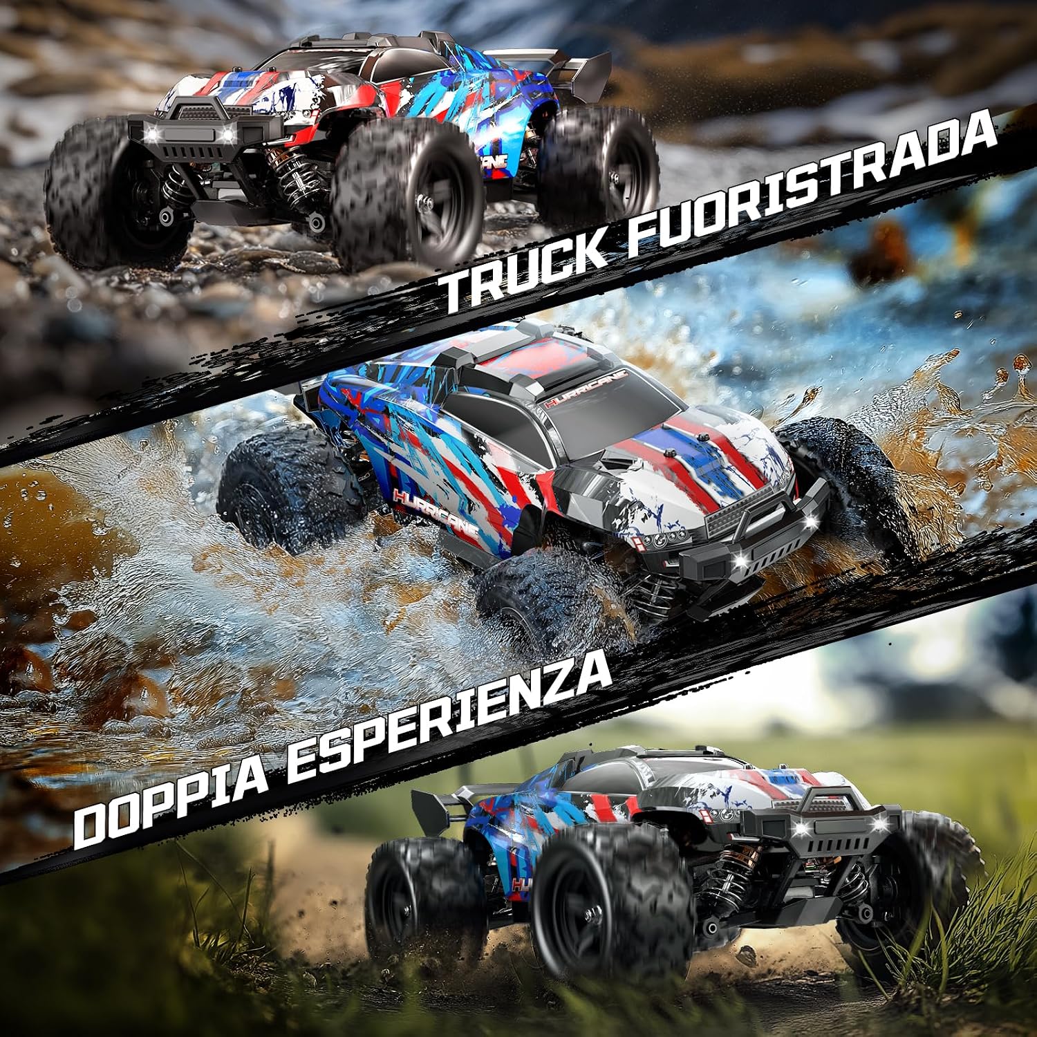Thumbnail 5 de Macchina telecomandata 1:18 4WD RC fuoristrada fino a 40 km/h, compatta per esterni (2 batterie incluse)