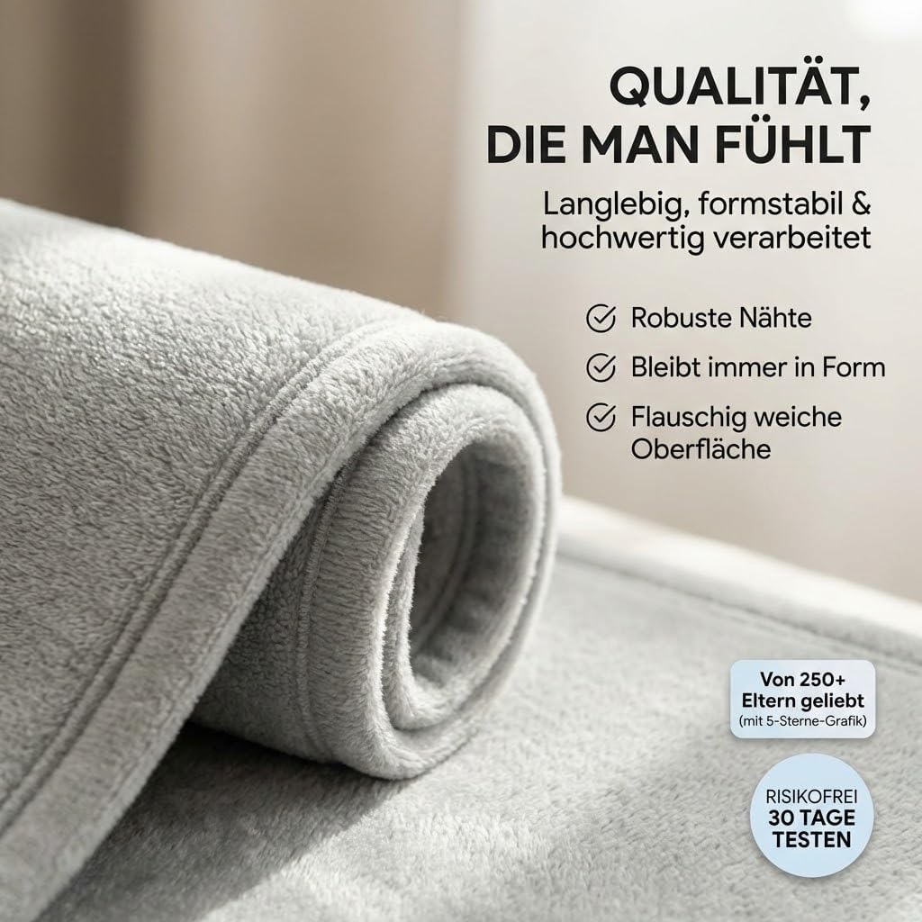 Detalle 2 de BabybeFun Krabbelmatte Baby (150 x 150 cm) – 3 cm dicke, rutschfeste Schaumstoff-Spielmatte fürs Kinderzimmer