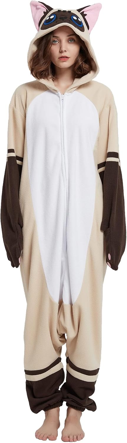 Detalle de DarkCom Adult Animal Onesie, Polar Fleece Cosplay Pajamas with Hood and Pockets