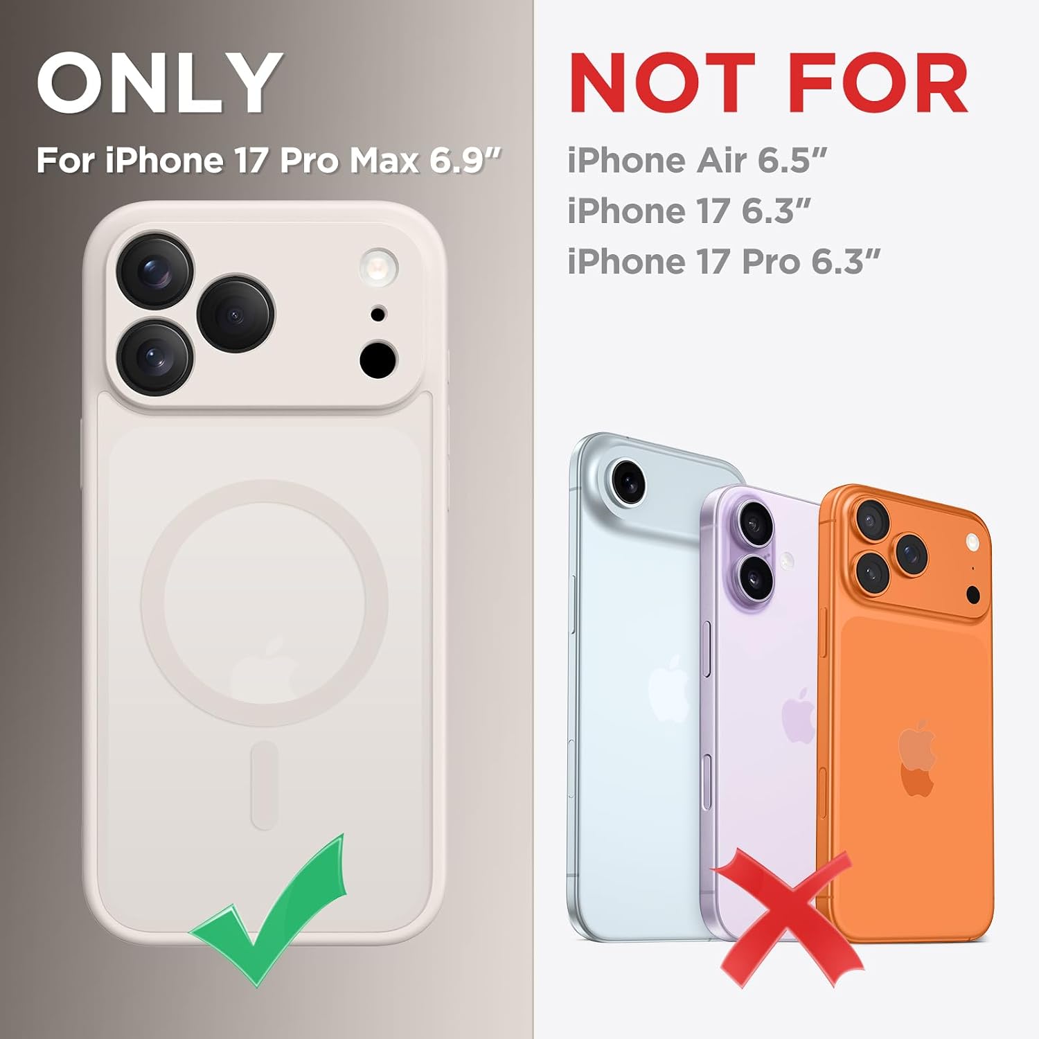 Detalle de CAPRARO JKTPK iPhone 17 Pro Max Case, MagSafe, Full Camera Protection, Stone