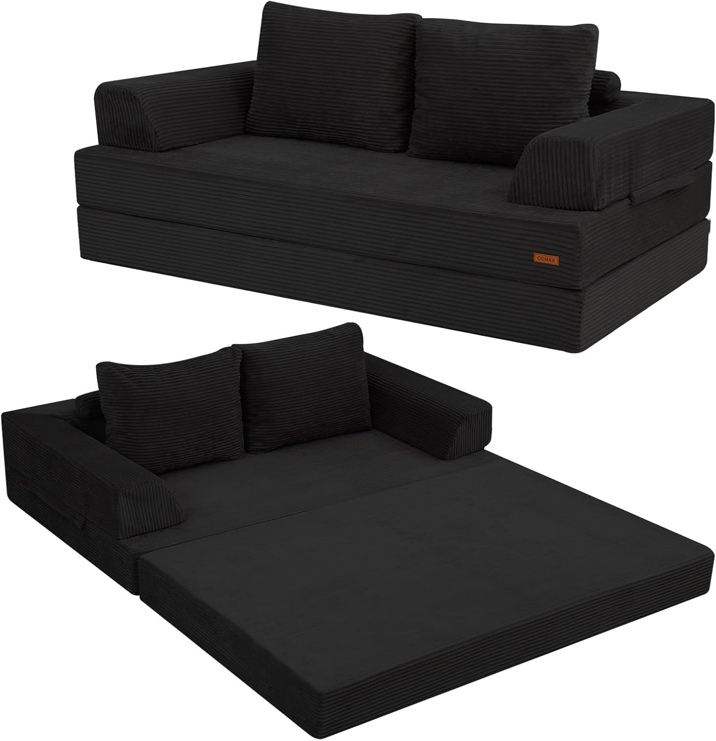 COMAX Futon Sofa Bed Convertible 4‑in‑1