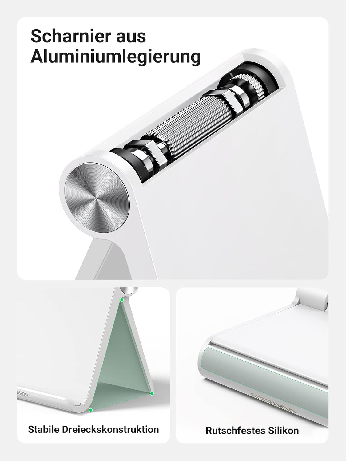 Thumbnail 4 de UGREEN Tablet-Halterung Tisch – klappbarer Ständer für Tablets & Smartphones bis 11 Zoll, weiß