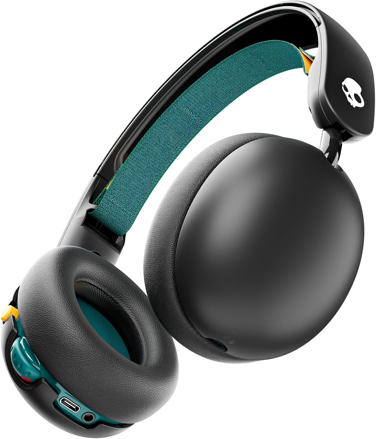 Detalle de Skullcandy Grom Over-Ear Wireless-Kopfhörer (45 Std. Akkulaufzeit) mit Lautstärkebegrenzung – Schwarz