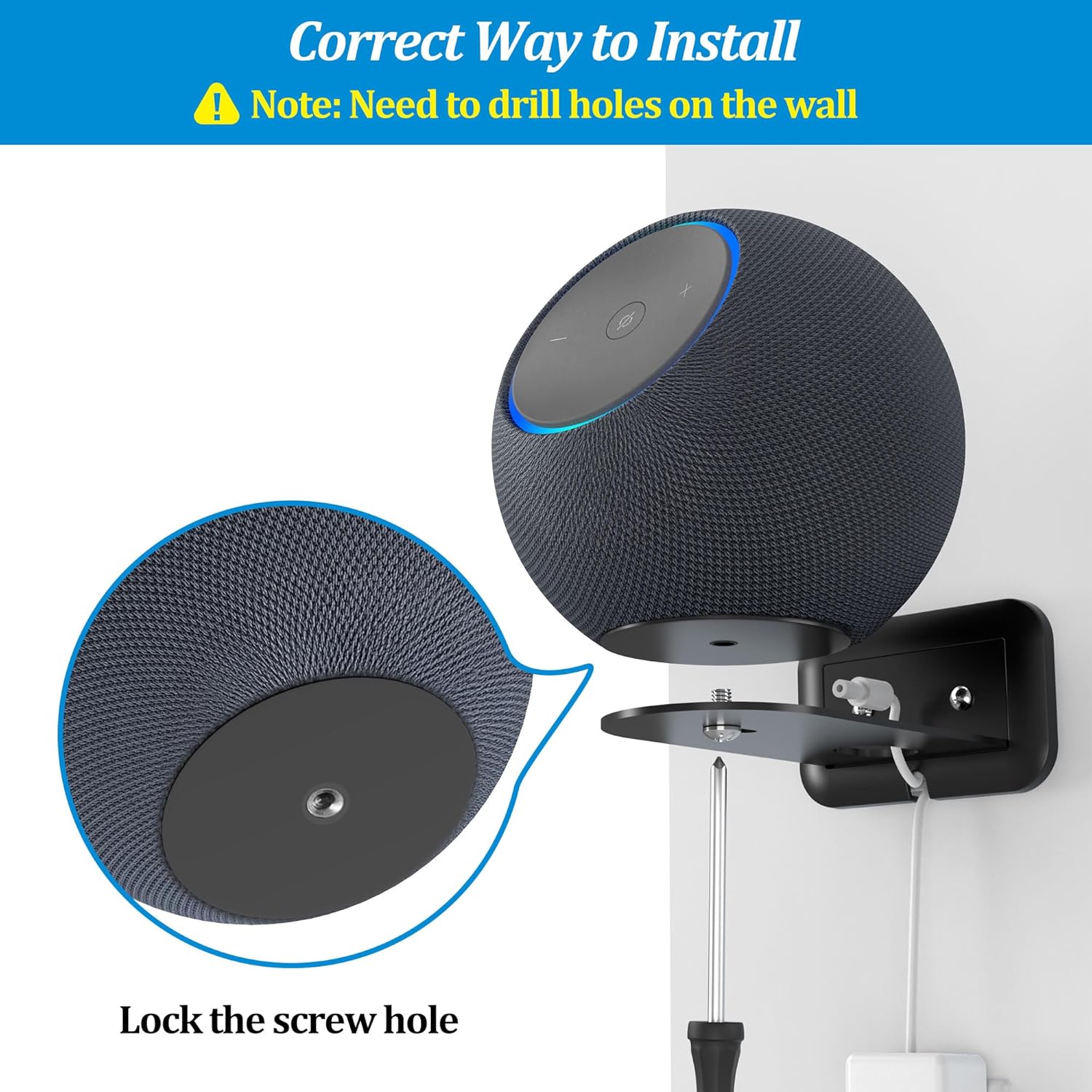 Thumbnail 3 de PlusAcc Wall Mount for Studio – Space-Saving Shelf Bracket for Sonos Era 100, Studio & Echo 4th Gen (Black)