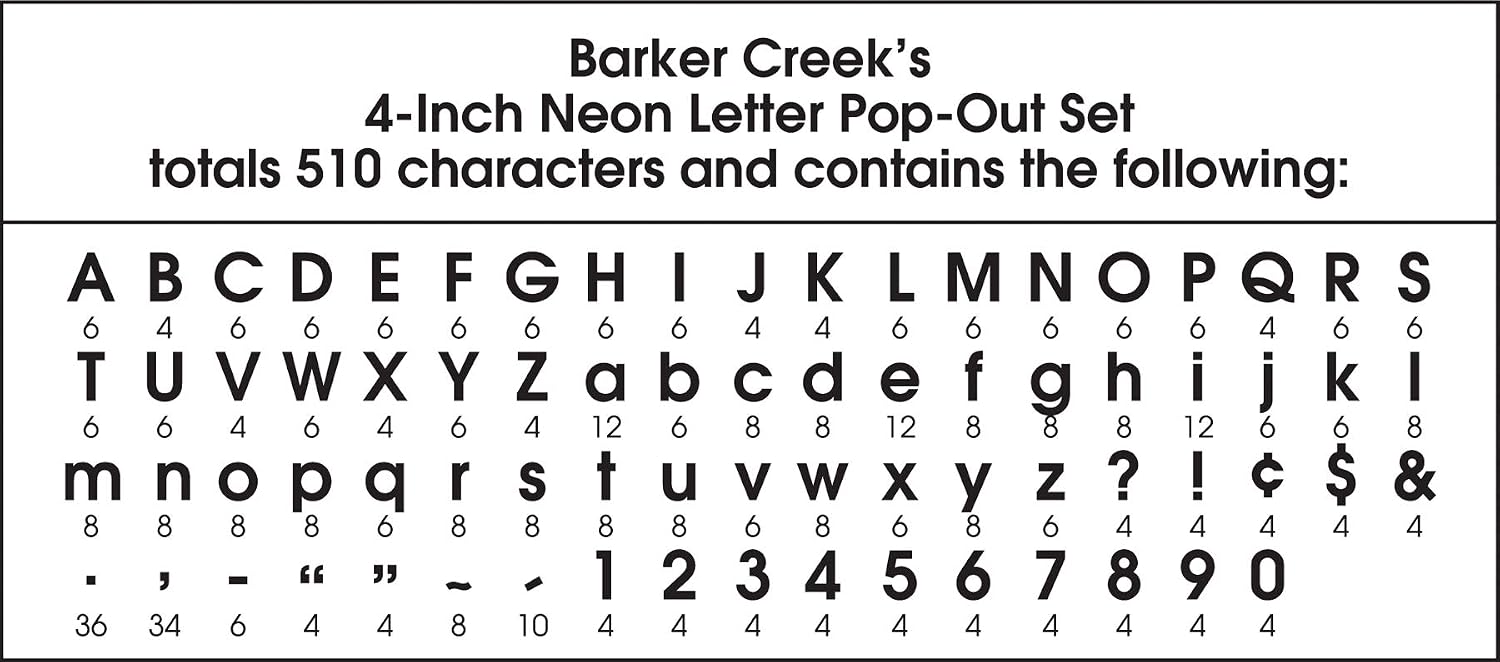 Detalle de Barker Creek Bulletin Board Letters 4-inch