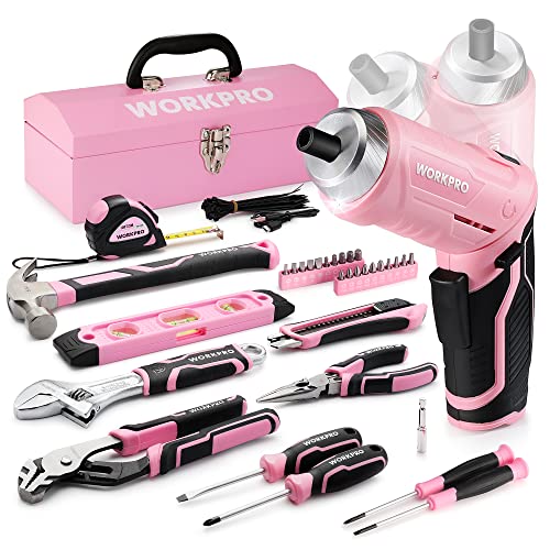 Detalle de WORKPRO Mallette à Outils Rose 73 pièces ⚙