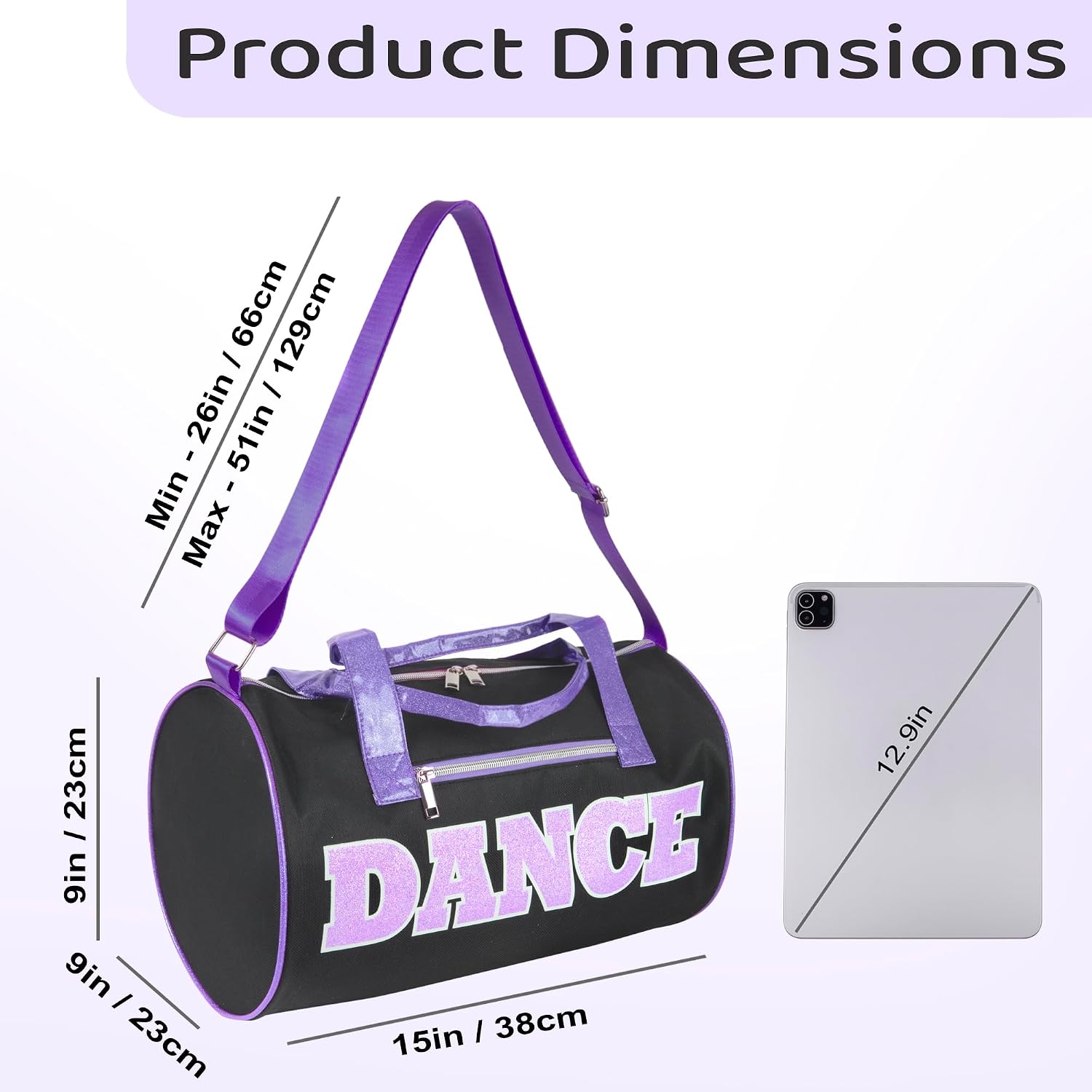 Detalle de Dance Duffle Bag, Black/Purple
