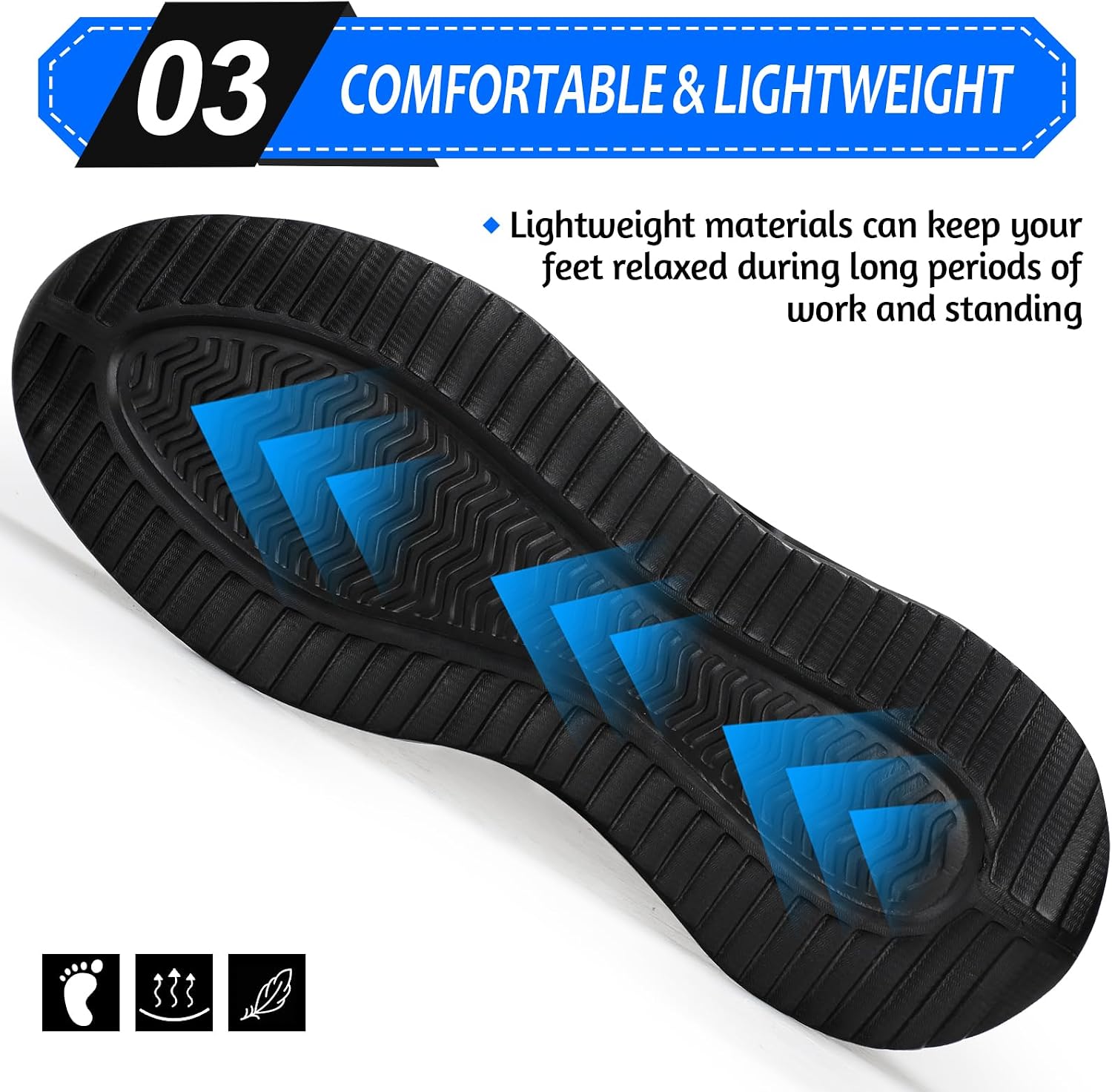 Detalle de LAoutun Safety Trainers: Comfortable Steel Toe Cap Trainers for Men