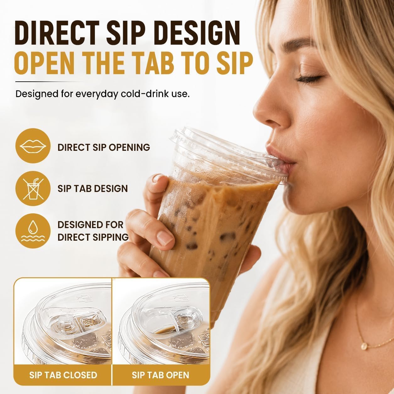 Thumbnail 2 de JYTHGPUC fu 16 oz Clear PET Cups with Strawless Sip Lids, 100 Pack