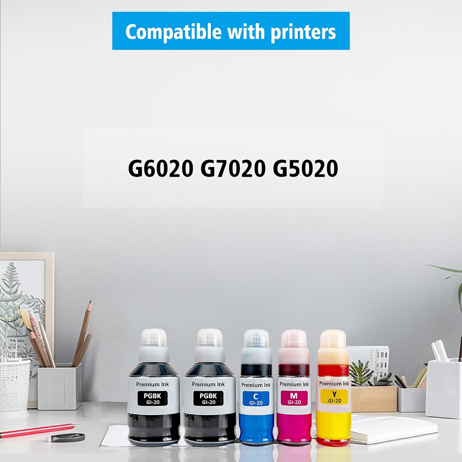 Thumbnail 4 de TONTINTA GI20-5C GI-20 Compatible Ink Bottle Multipack, 5 Colours
