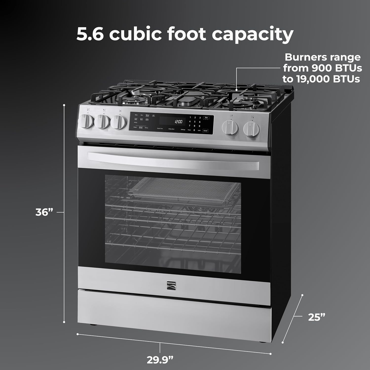 Thumbnail 1 de Kenmore Gas Range Oven 5.6 cu. ft.
