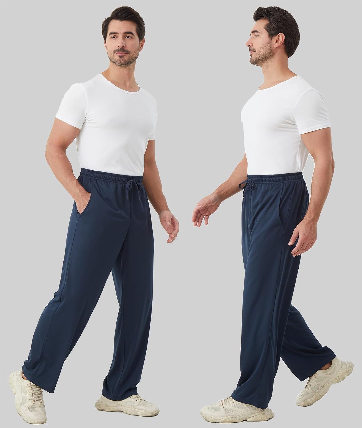 Thumbnail 6 de DWUGD'L Men's Lightweight Sweatpants, 3-Pack with Pockets and Open Bottom