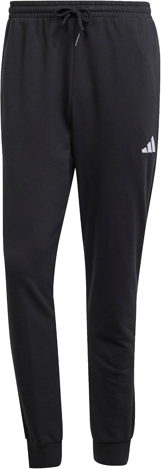 Detalle de Adidas Homme Essentials Feelcozy French Terry Pants – Noir/Blanc, Taille L