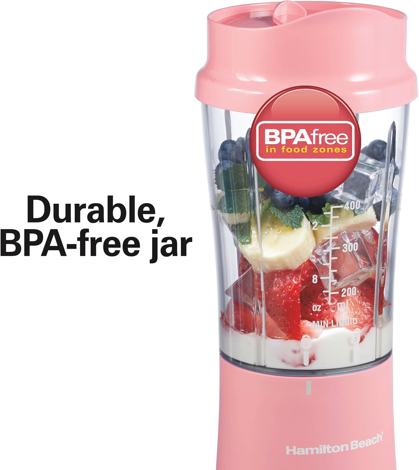 Thumbnail 6 de Hamilton Beach Portable Blender for Shakes and Smoothies 14 Oz Coral 🍹