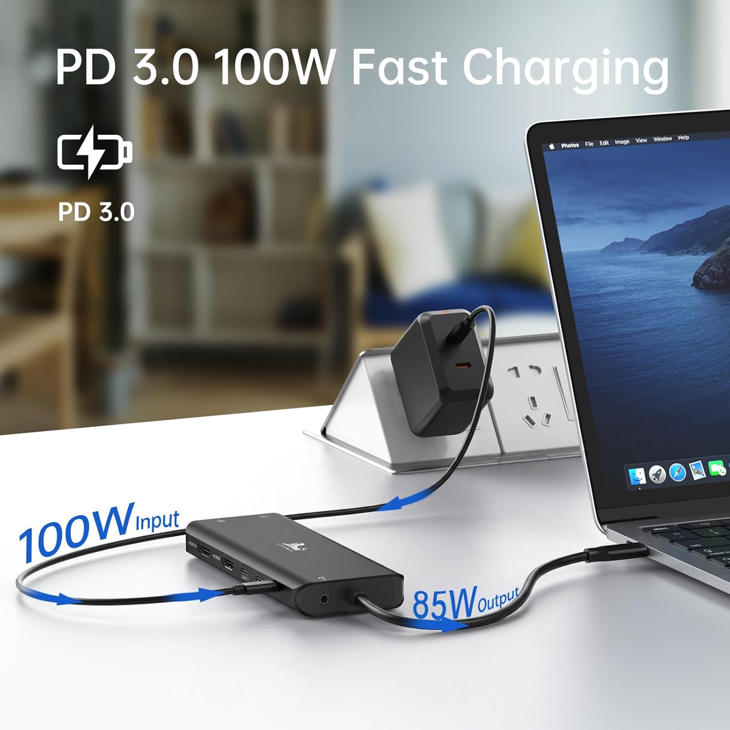 Thumbnail 5 de LIONWEI USB-C Docking Station 13-in-1: Triple Display, 100 W PD, USB-C Dock für Dell/HP/Surface