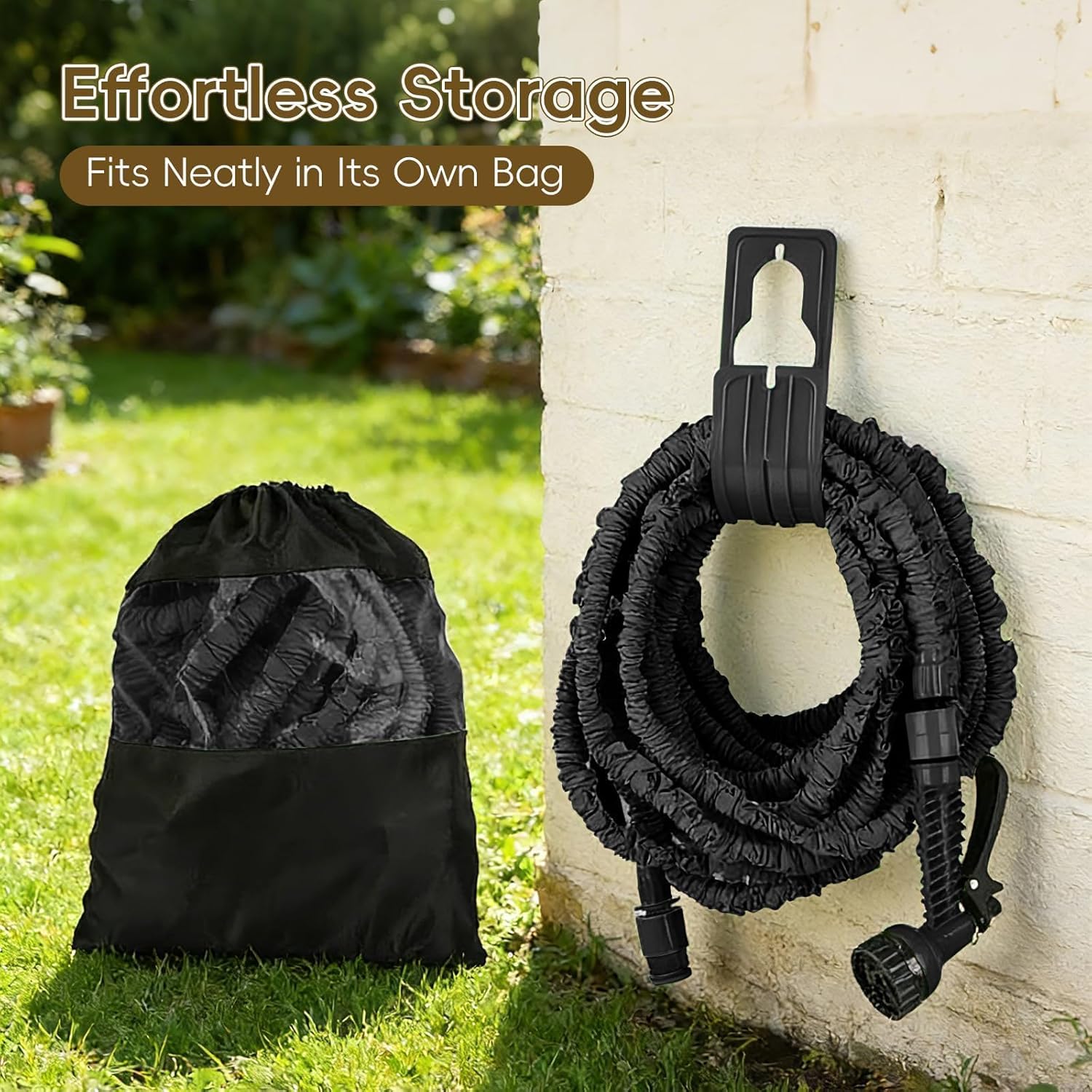 Thumbnail 5 de Expandable Garden Hose Pipe 30m/100ft with 7-Function Spray Gun and Leak-Proof Connectors (Heavy Duty, Double-Layer Latex Core)