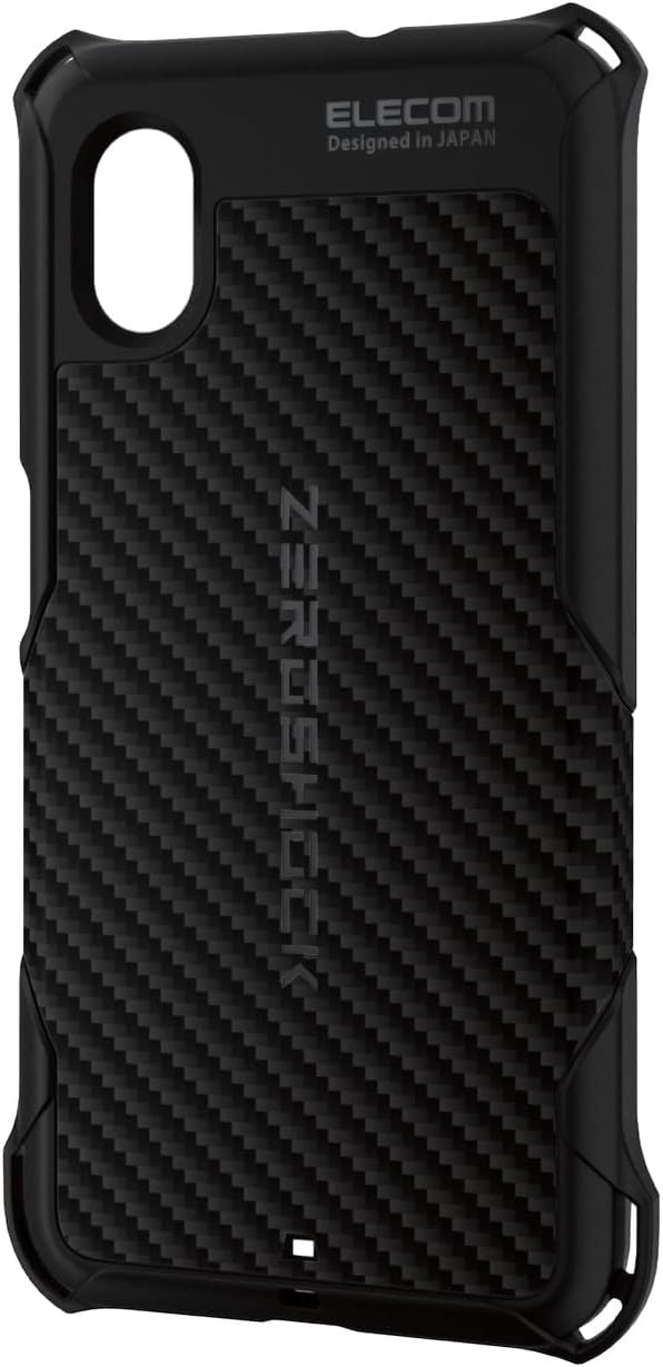 Detalle de エレコム PMWG227ZEROGBK Galaxy A23 5G用ZEROSHOCKケース 四つ角ダンパー・ハニカム構造・カーボン調