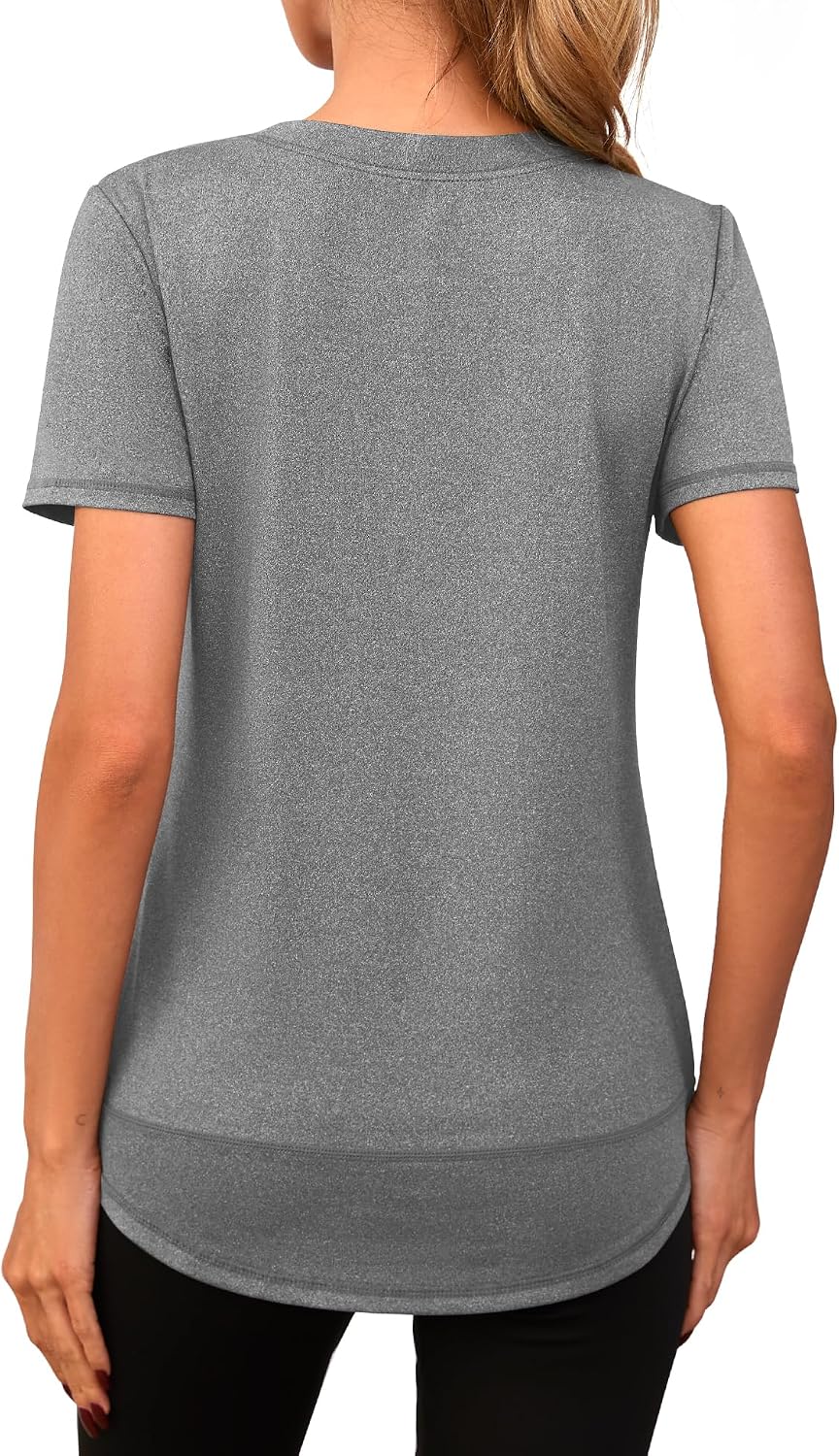 Detalle de Memouniva Maglietta Sportiva Donna Slim Fit: T-shirt da palestra a maniche corte, performance e stile