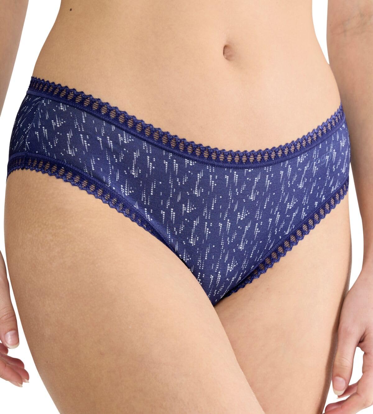 Detalle de Sloggi Go Crush Hipster C3p Slip Femme (lot de 3) : dentelles élastiques pour un rendu flatteur