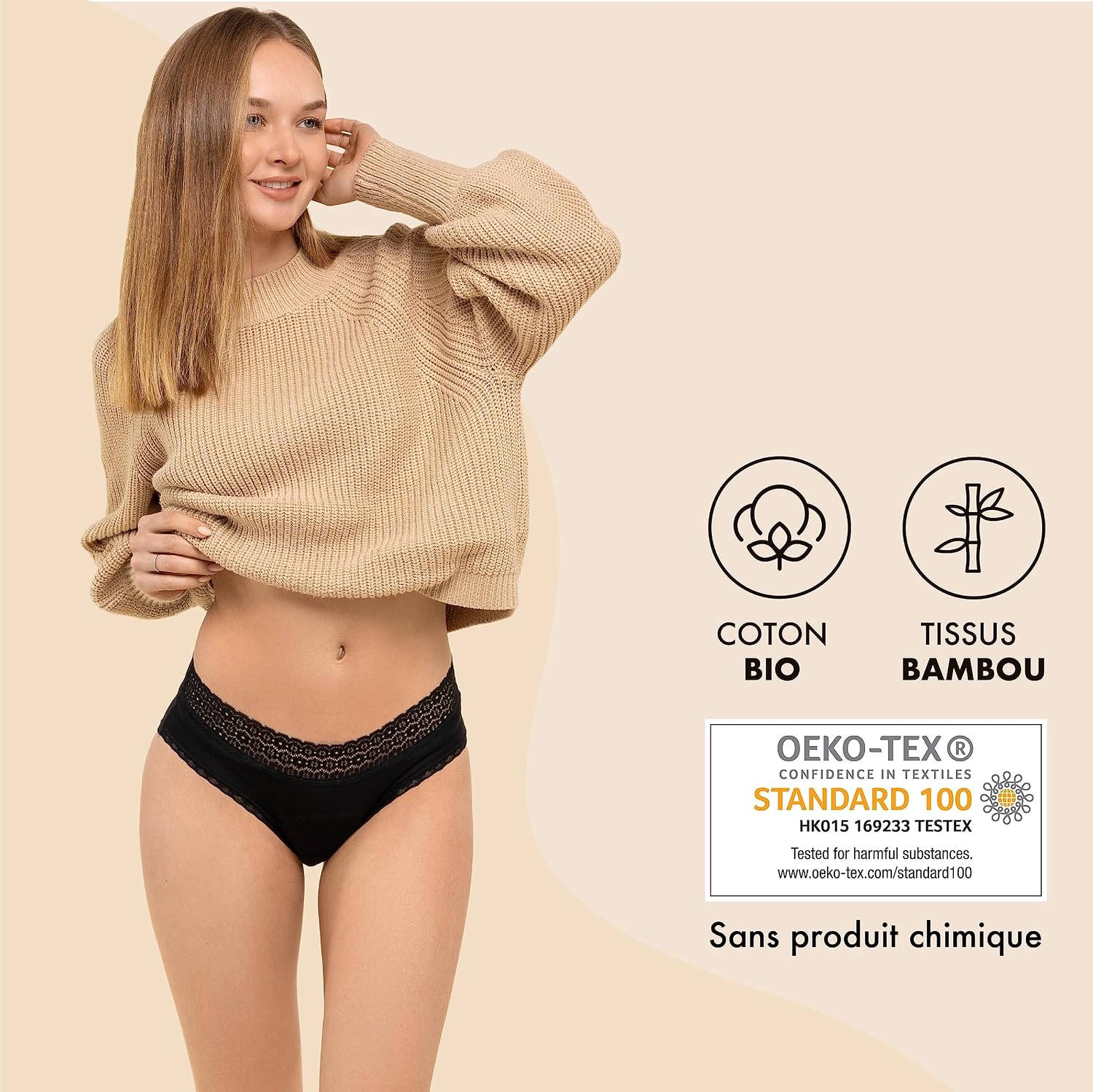 Detalle 2 de ZENAPHYR Set culottes menstruelles 12 h