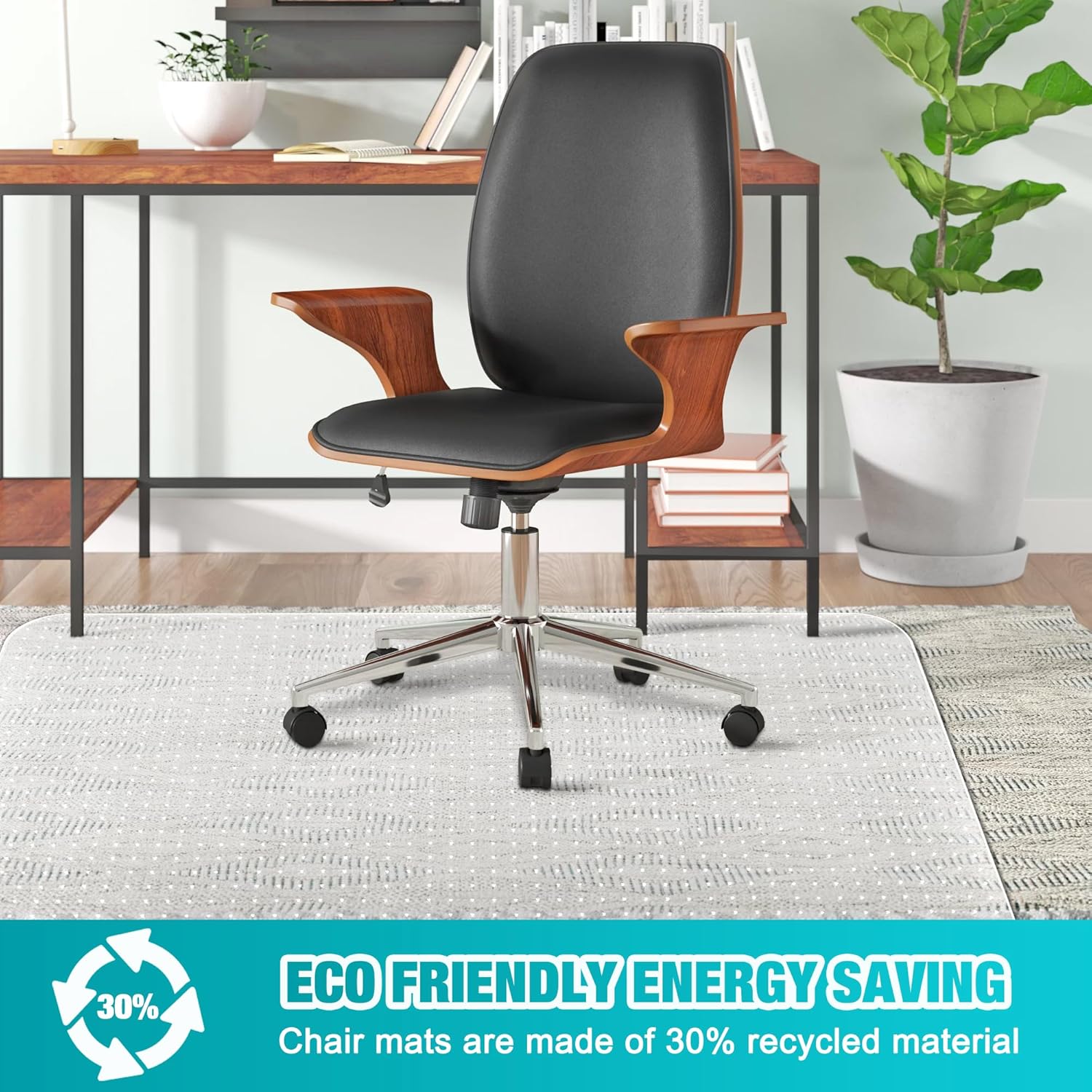 Thumbnail 5 de BesWin Office Chair Mat for Carpet (76.2 x 122cm) – Transparent Non-Slip PVC Protector for Low Pile Carpets