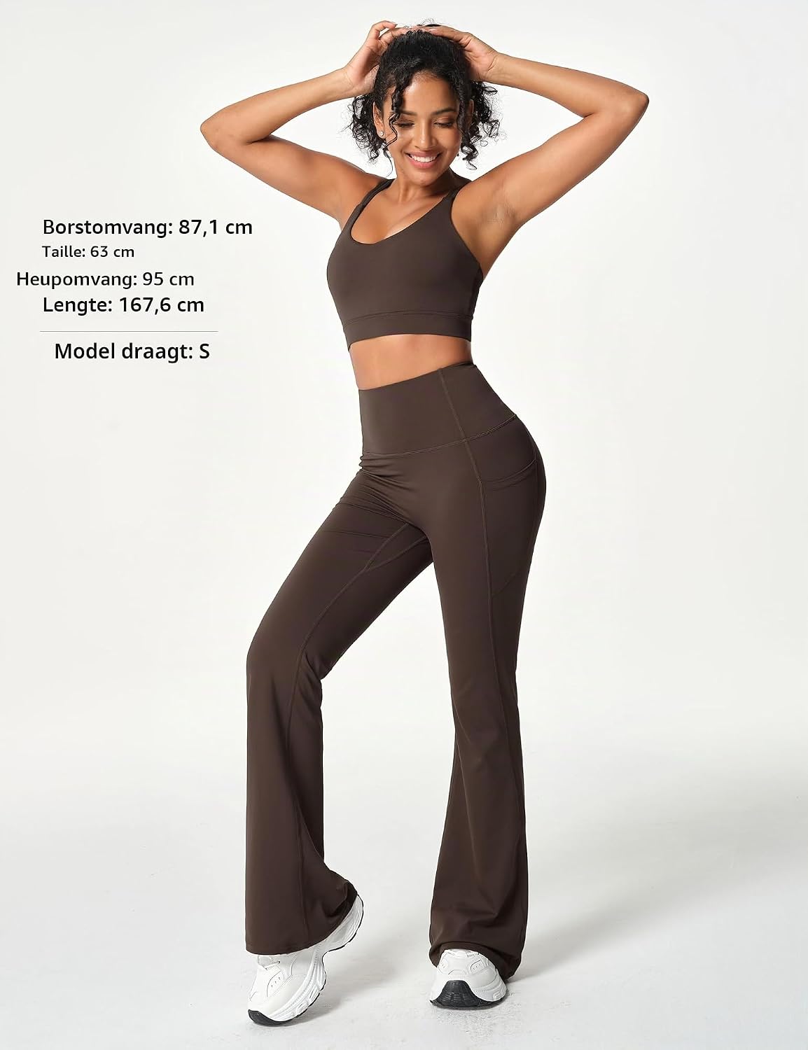 Thumbnail 6 de THE GYM PEOPLE uitlopende scrunchlegging met hoge taille, 4-way stretch en zijzakken