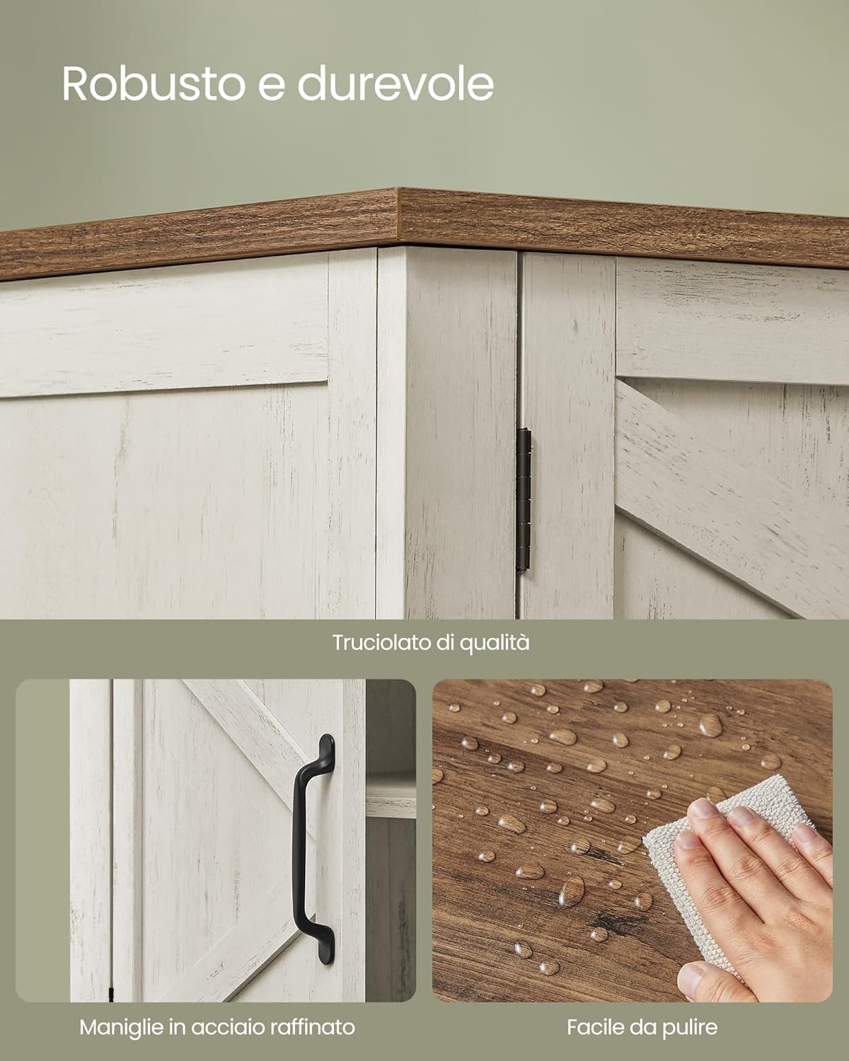 Thumbnail 6 de VASAGLE Mobiletto Porta Scarpe LBC038W01: Scarpiera a 3 Livelli, stile americano tradizionale, bianco vintage