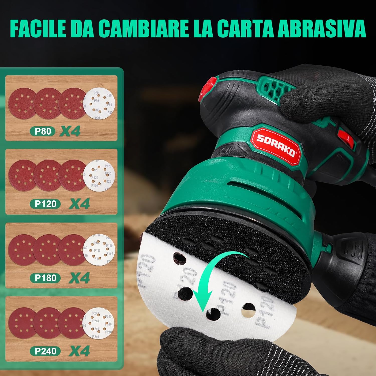 Thumbnail 4 de SORAKO Levigatrice orbitale 350 W