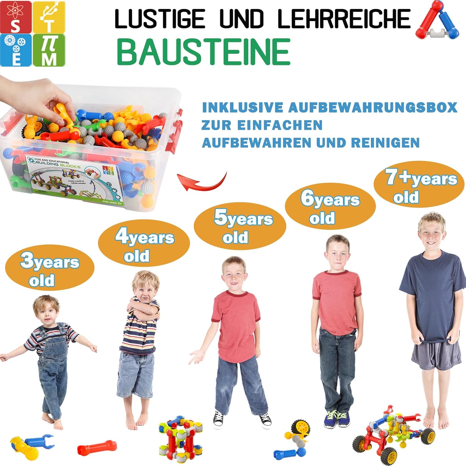 Thumbnail 3 de 170-teiliges STEM-Bauspielzeug für Kinder